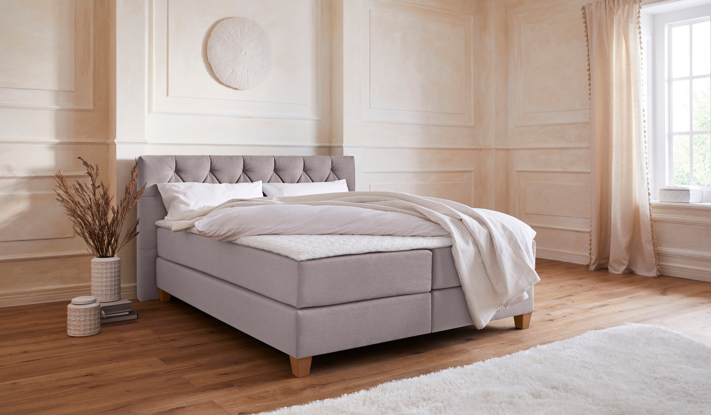 Image of Home affaire Boxspringbett "Harmones" in 3 Breiten, Härtegrad auch im Mix mit je 1 Matratze in H2 und H3