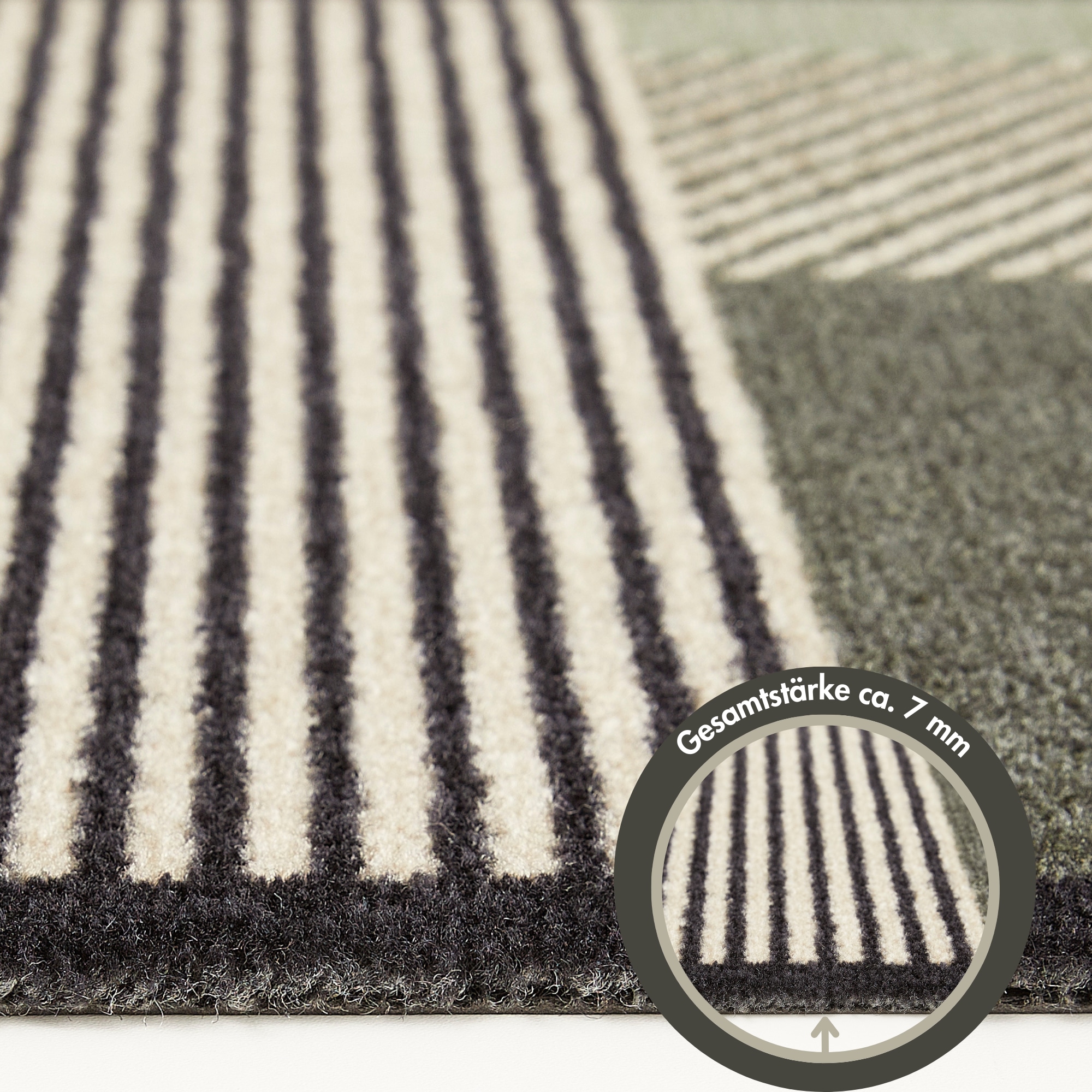 Barbara Becker Fussmatte »Sense, Made in Belgium«, rechteckig, 7 mm Höhe, Schmutzfangmatte, modernes Design, waschbar, auch als Läufer