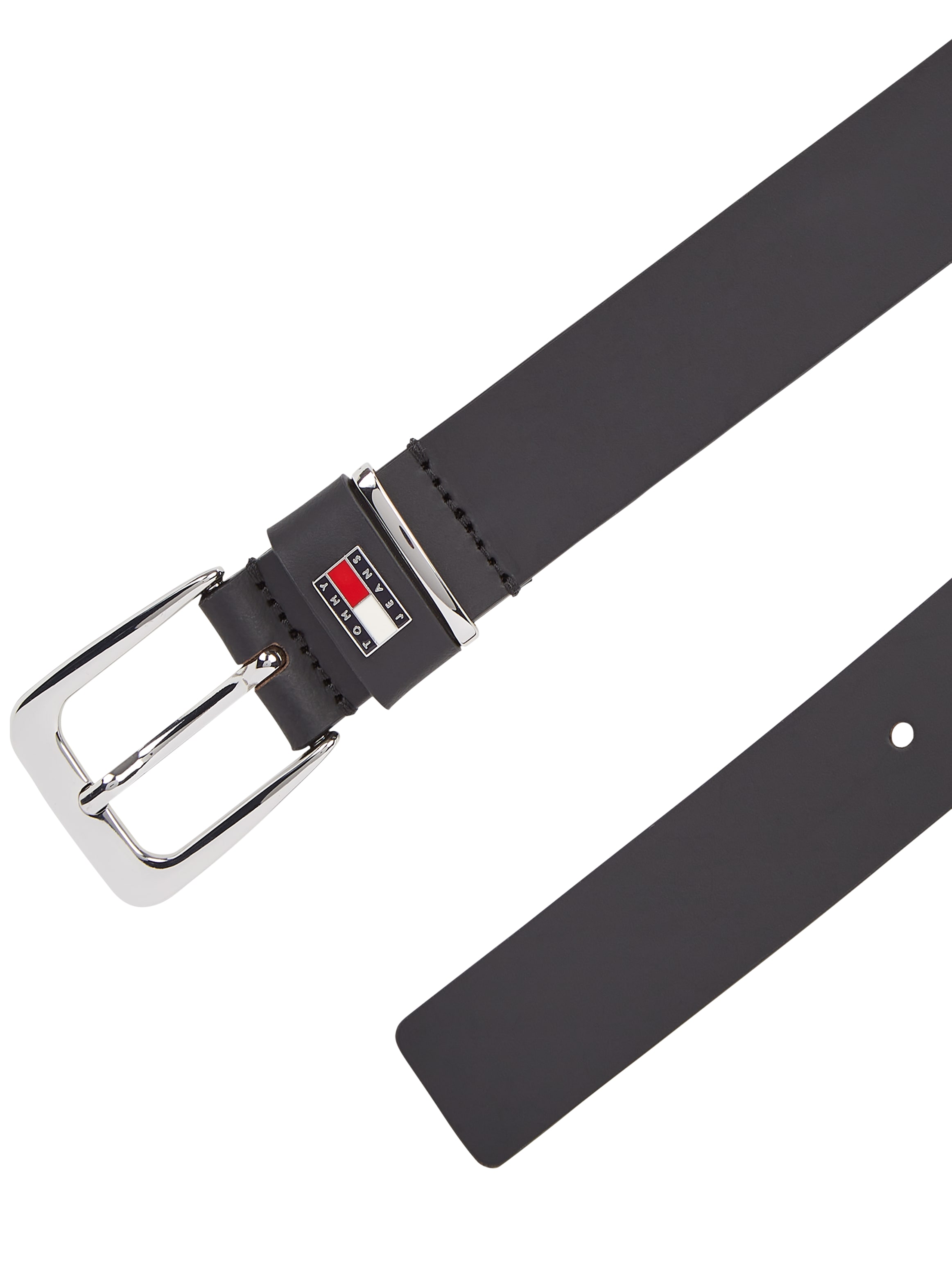 Tommy Jeans Ledergürtel »TJW HERITAGE 3.0«, Einfachdornschliesse, Metallpatch