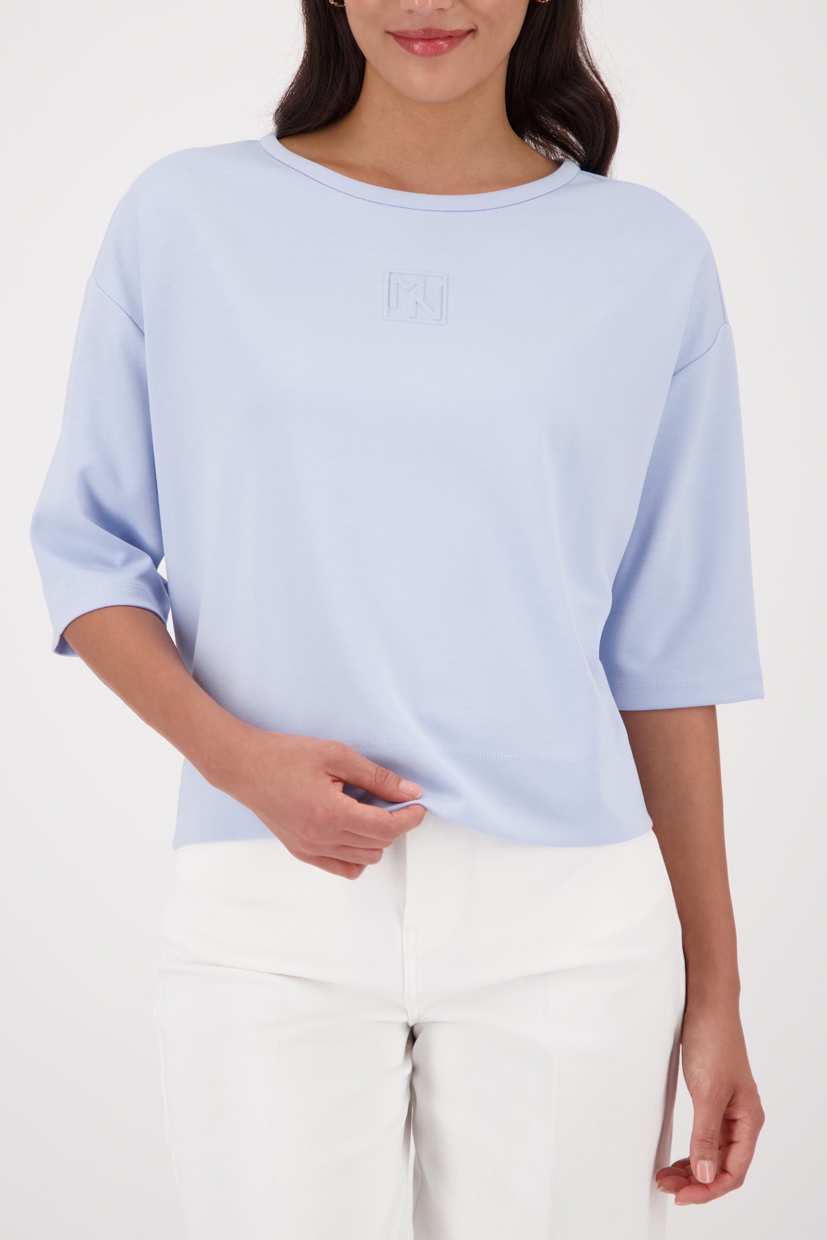 Image of Monari Sweatshirt "Sweatshirt Basic Prägedruck", Relaxed fit mit Präge-Emblem