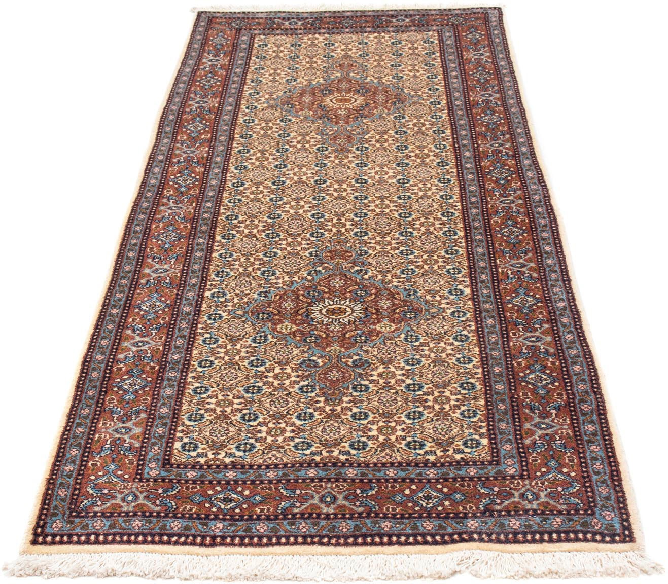 Image of morgenland Hochflor-Läufer »Moud Medaillon Rosso chiaro 198 x 79 cm«, rechteckig, 1 mm Höhe, Handgeknüpft bei Ackermann Versand Schweiz