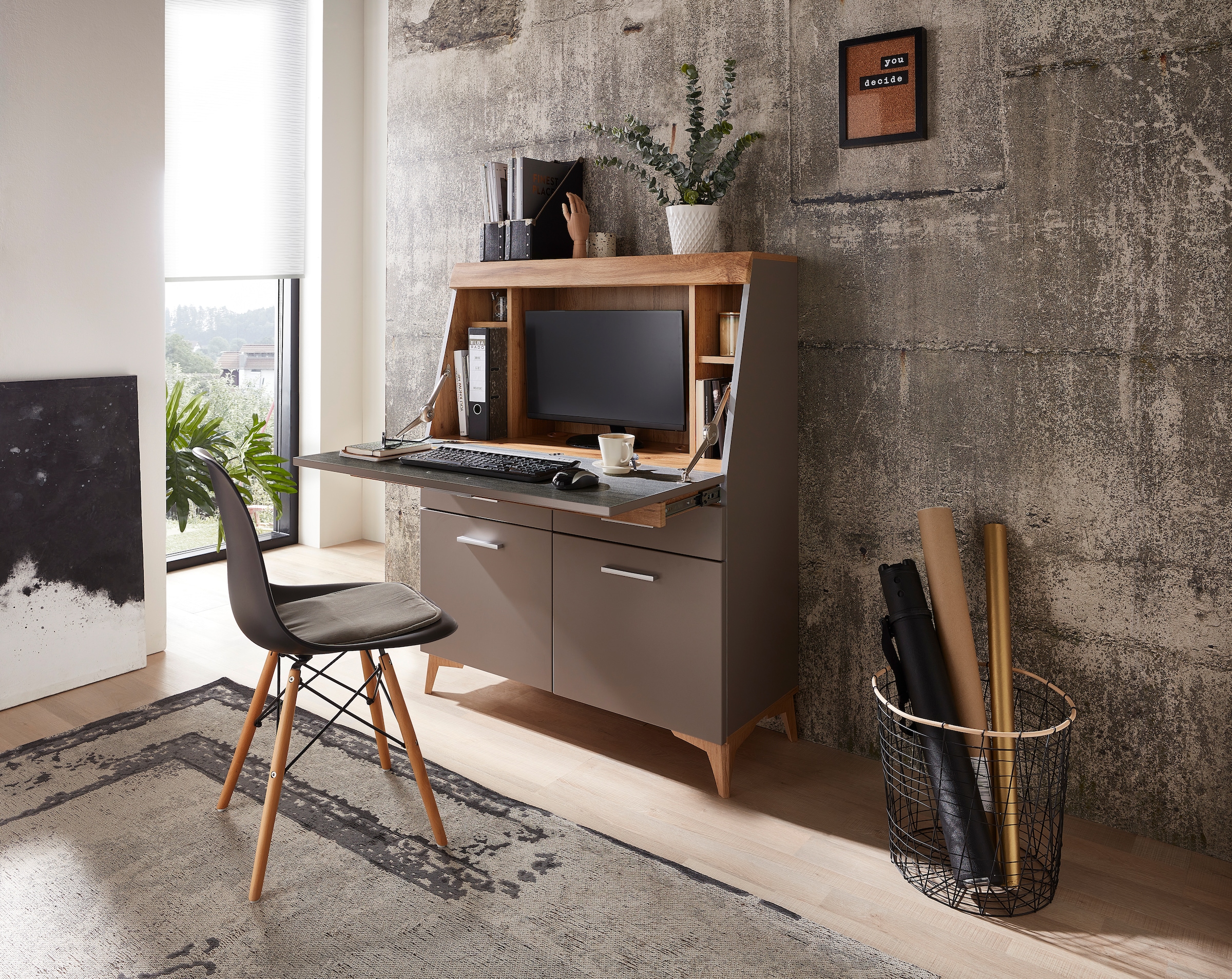 Innostyle Sekretär »SECRET« Stauraumschrank, mit Monitor-/Laptopfach, Soft-Close, Breite 98 cm