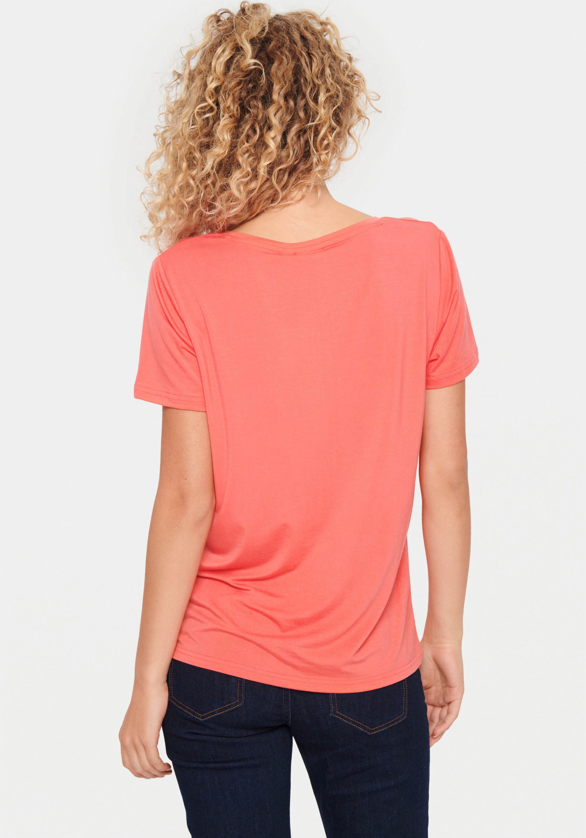 Saint Tropez Kurzarmshirt »AdeliaSZ V-N T-Shirt«