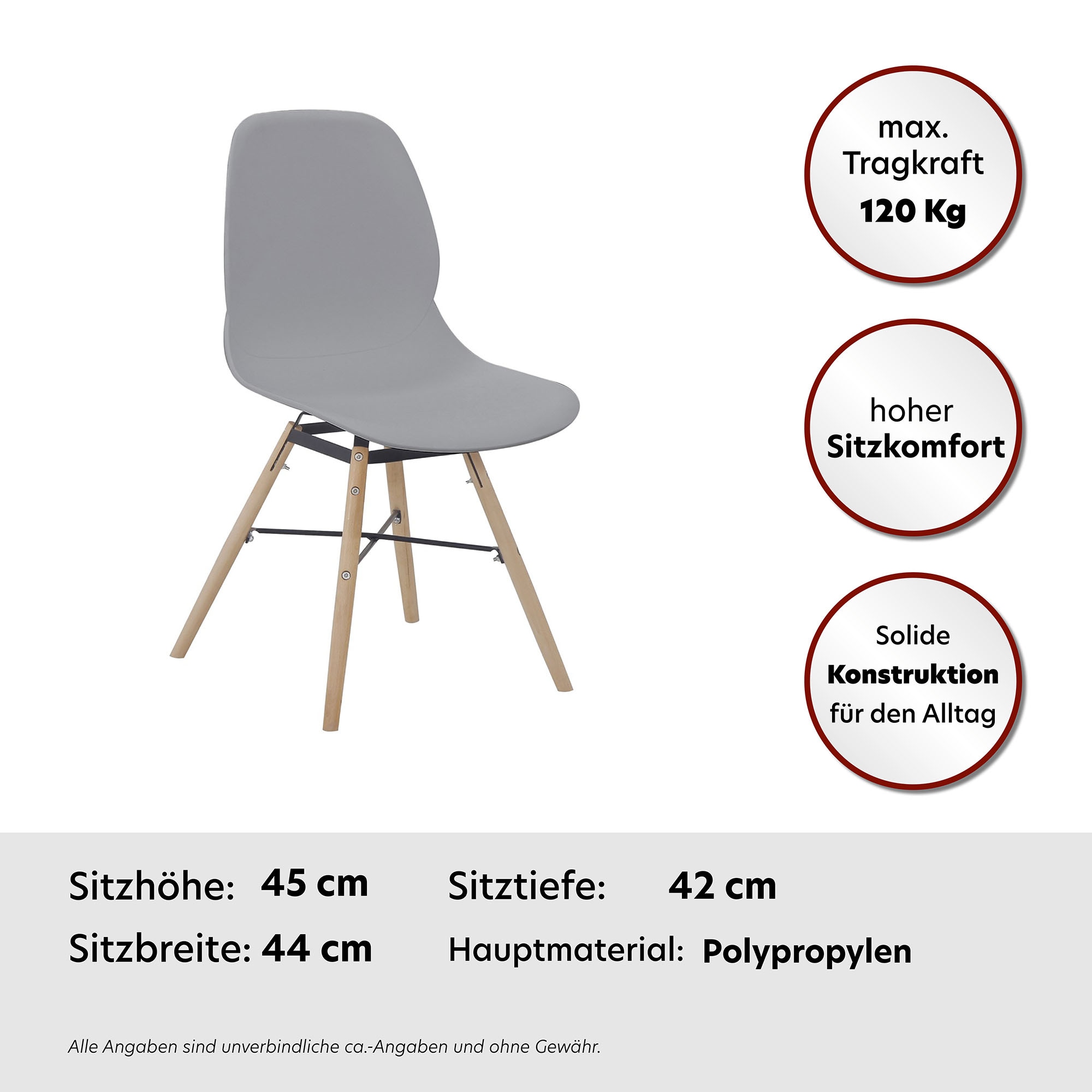 Kayoom 4-Fussstuhl »Stuhl Amy 110 2er-Set, praktisches Set, bequemer Kunststoffstuhl«, (Set), 2 St., pflegeleicht, abwaschbar, in einem Stück spritzgegossene Sitzfläche