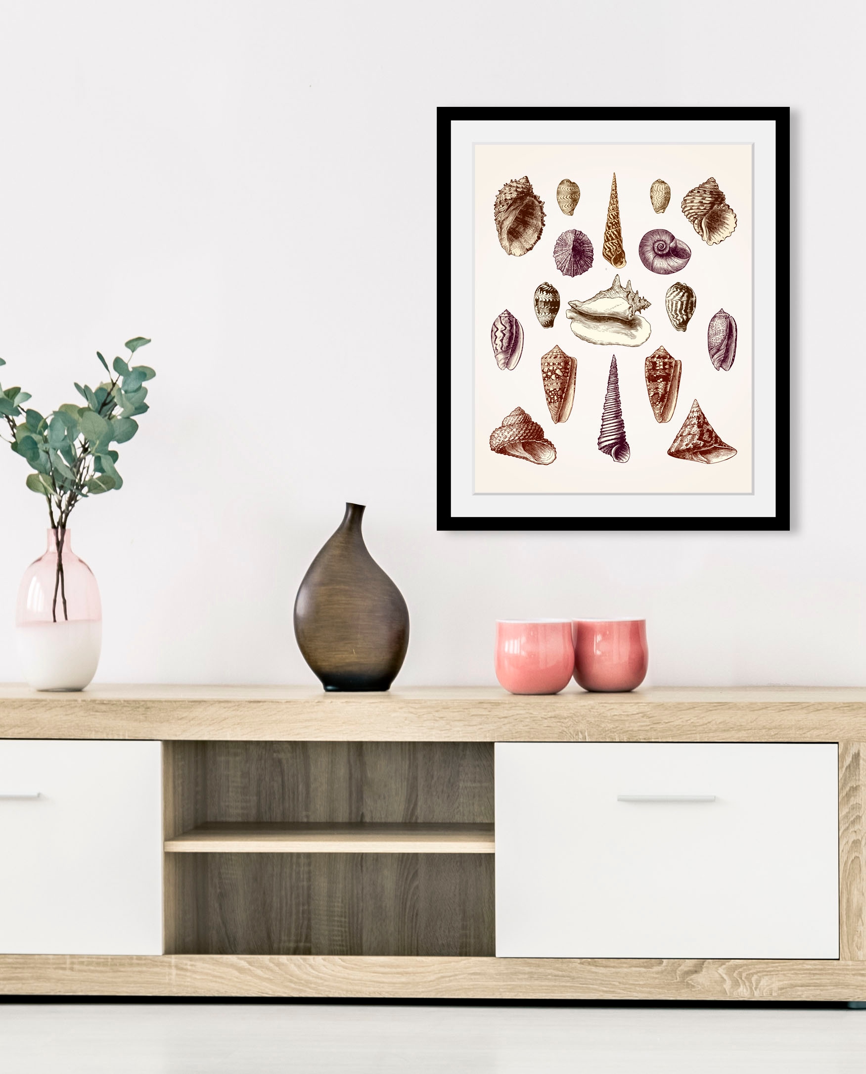 Image of queence Bild "Karl" Kunst Meer Wassertiere 1 Stk. tlg. HD Premium Poster-Druck inkl. Holzrahmen