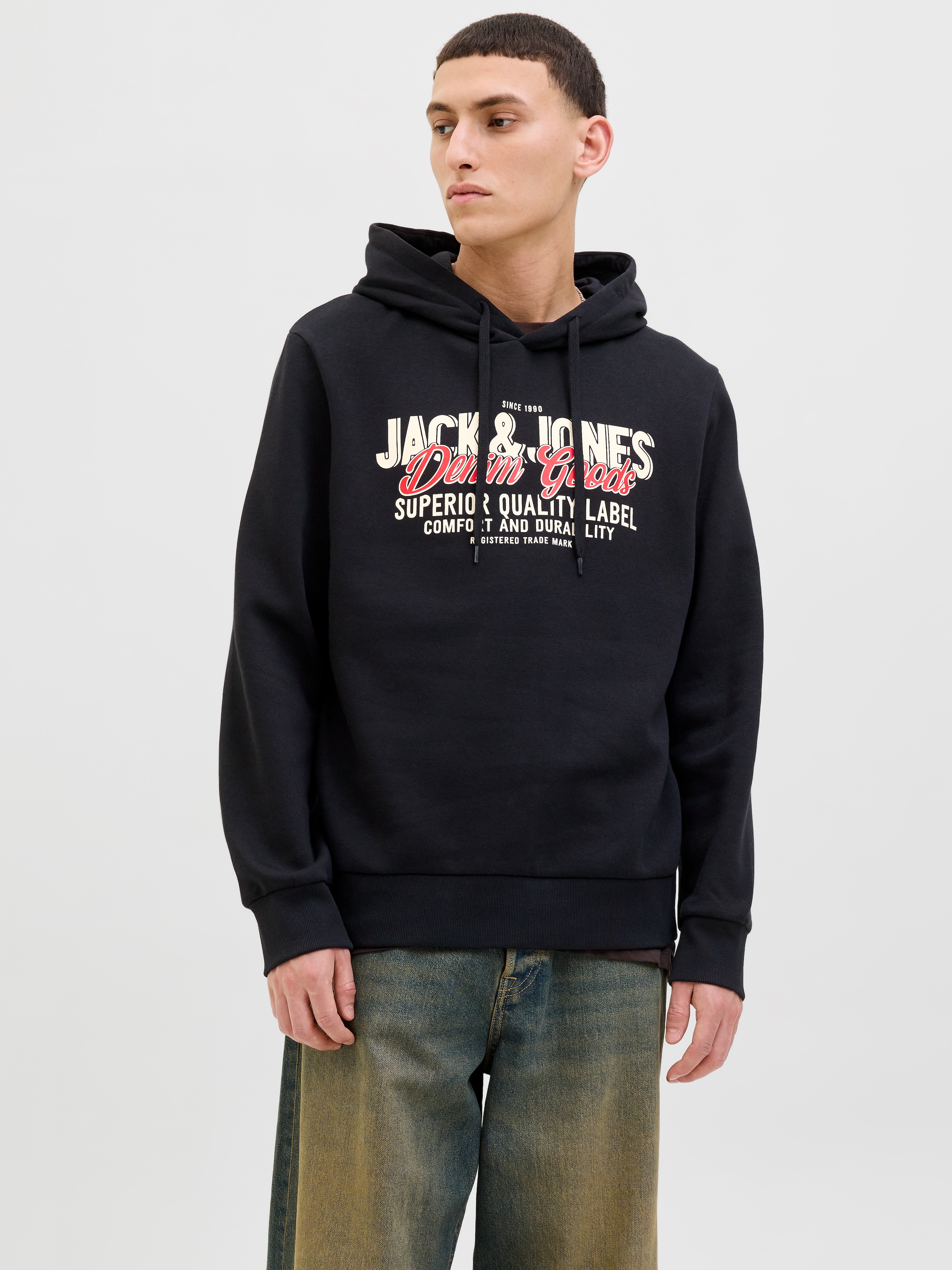 Image of Jack & Jones Kapuzensweatshirt "JJELOGO SWEAT HOOD 2 COL 25/26 NOOS", mit stylischem Print