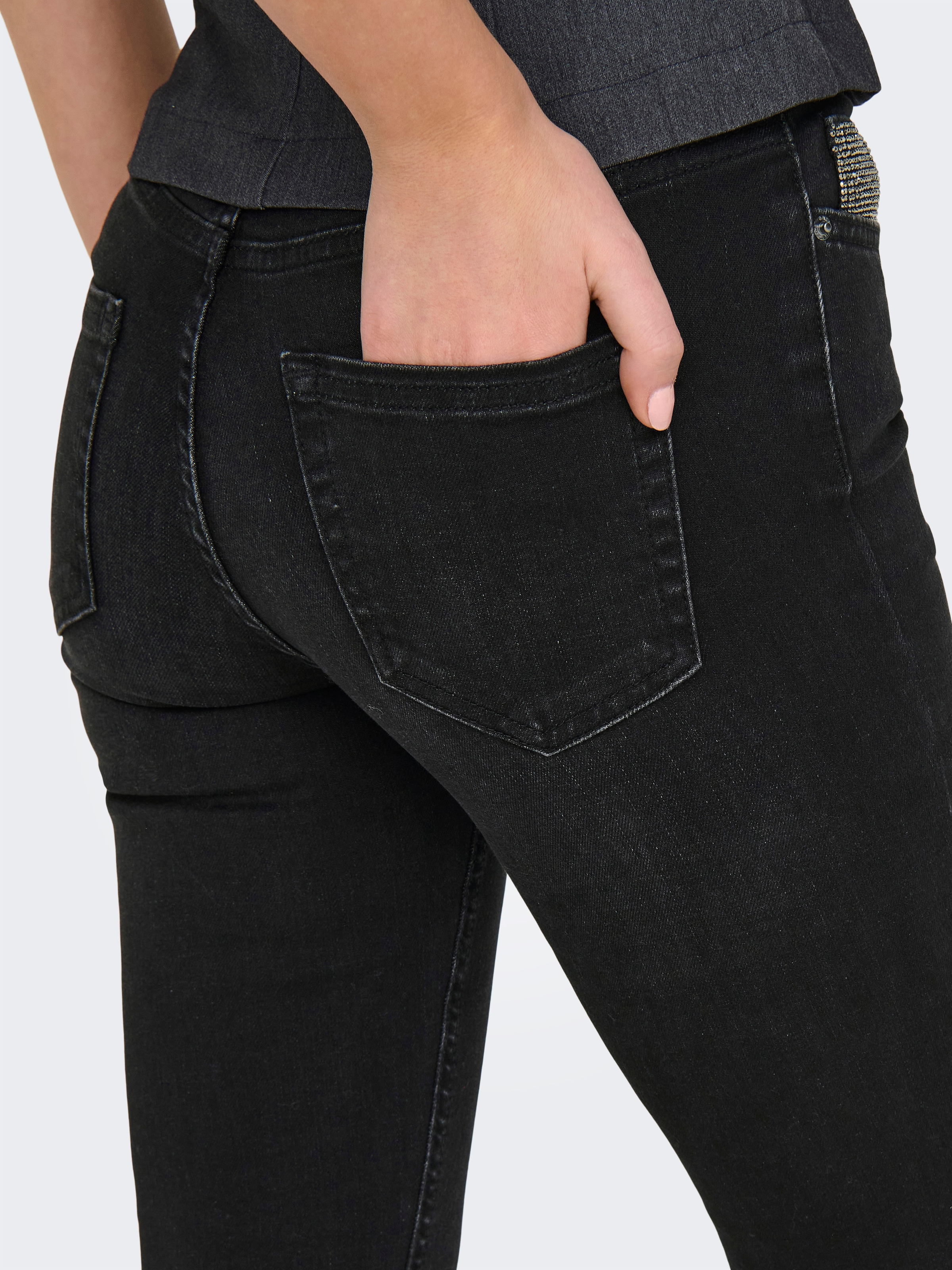 ONLY Bootcut-Jeans »ONLBLUSH RHINESTONE MID FLARE DNM TAI«
