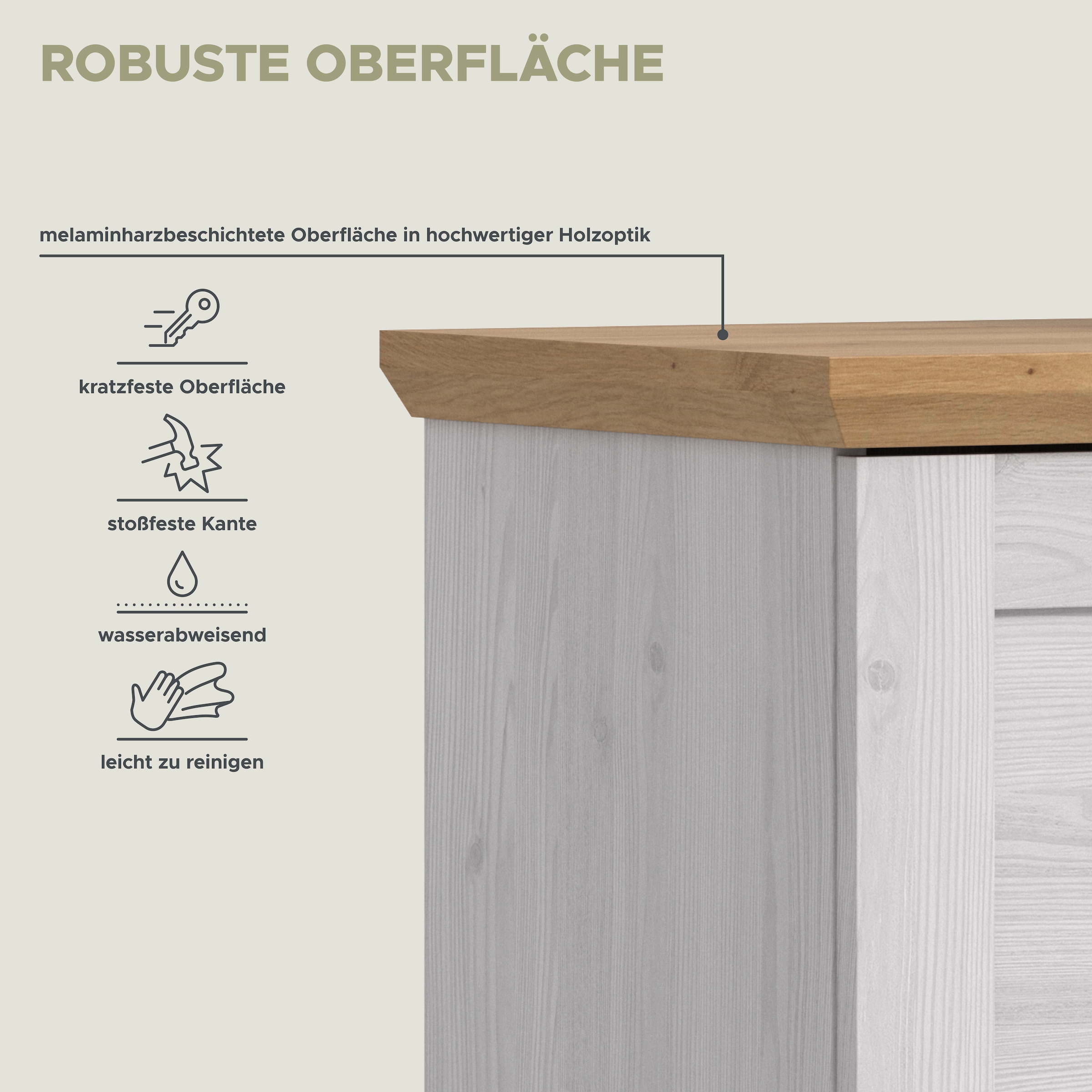 Home affaire Secrétaire »COSENZA, Höhe 122 cm, 2 Türen, 1 Klappe, 1 Schubkasten, 5 Fächer« Style maison de campagne, combinable avec d'autres articles de la série,  Bureau, bureau à domicile, commode, armoire, armoire moyenne