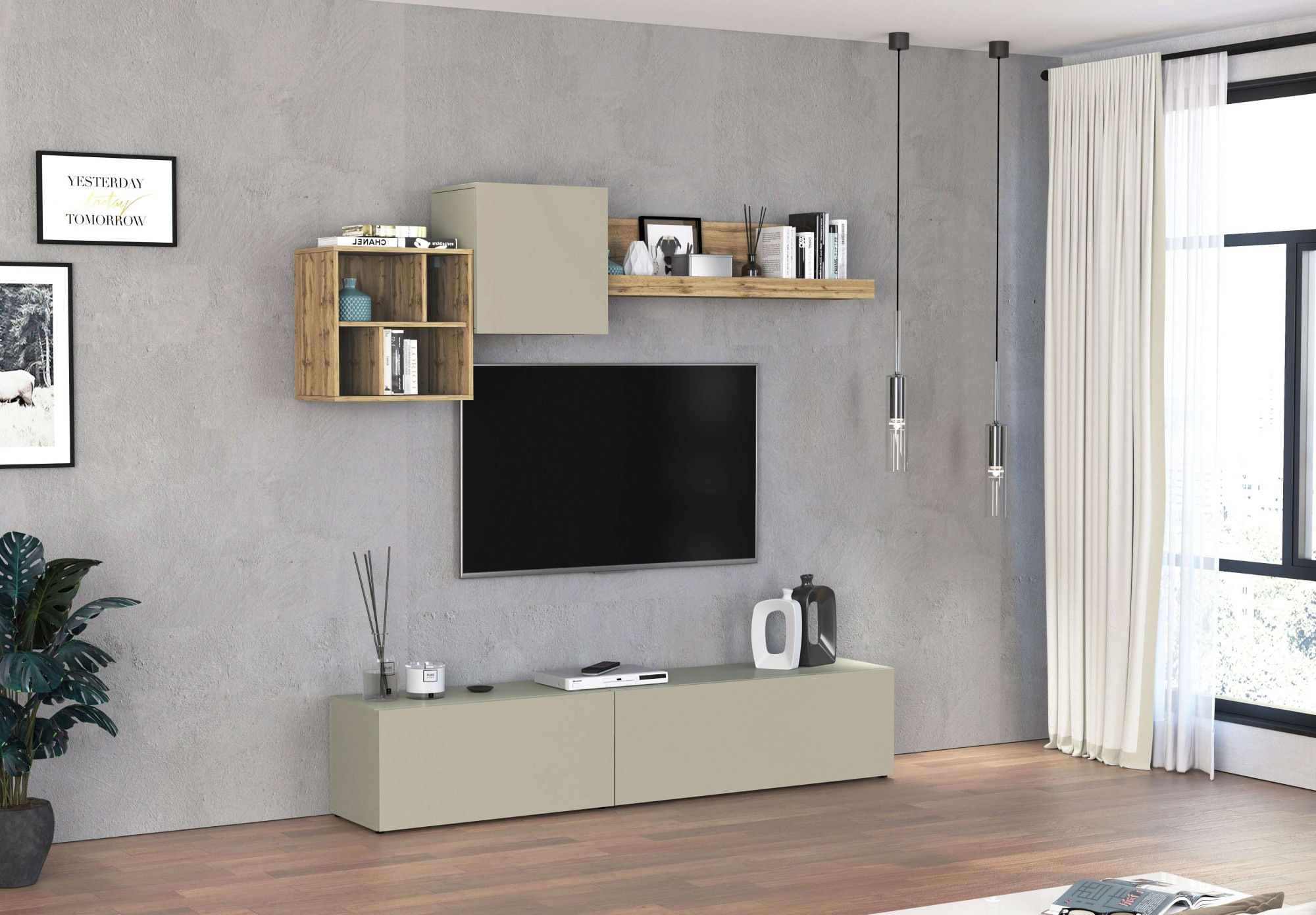 INOSIGN TV-Wand »Chronos TV-Set, Wohnwand – Elemente frei platzierbar, Made in Italy« Set, 5-er set, 5 Stk. tlg.