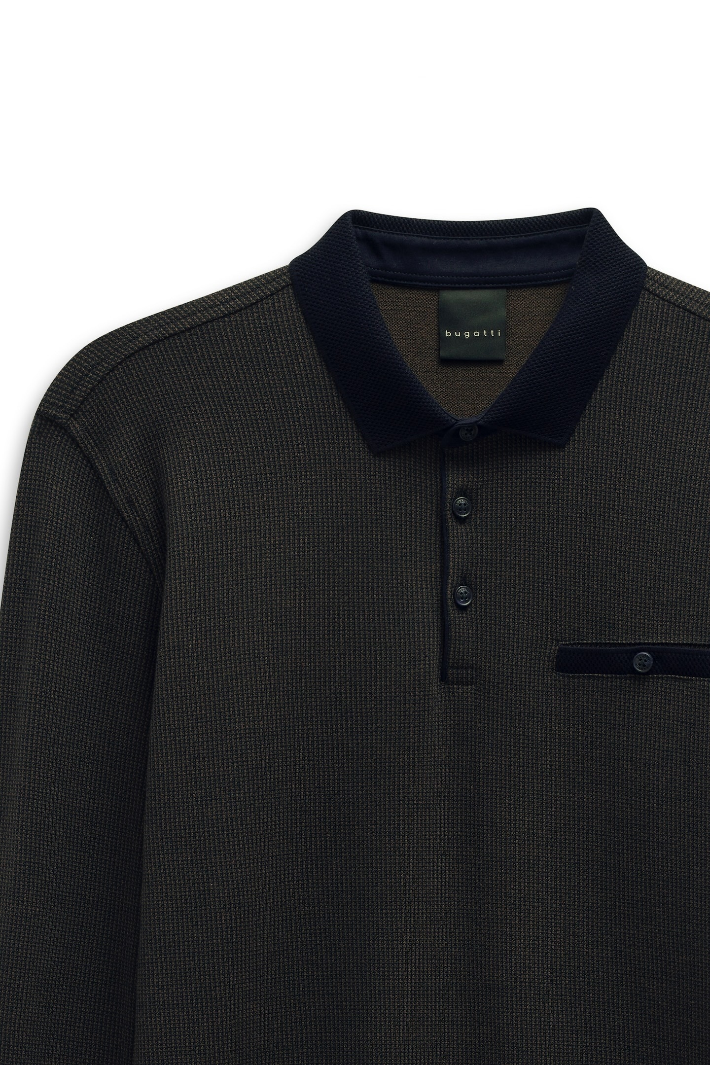 bugatti Polo à manches longues »Modern Fit« mit Brusttasche