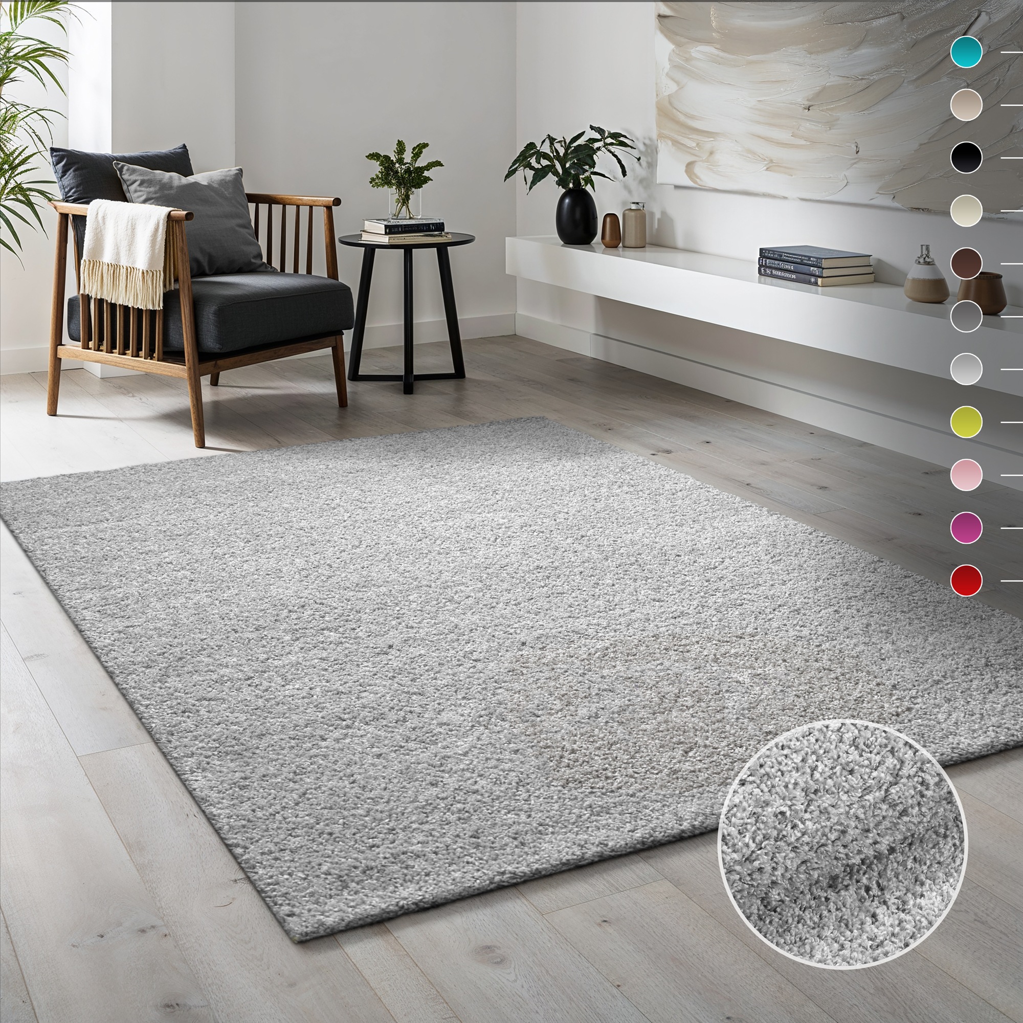 Image of Sanat Hochflor-Läufer "LOCA" rechteckig 30 mm Höhe Wohnzimmer, Langflor, Shaggy, Schlafzimmer