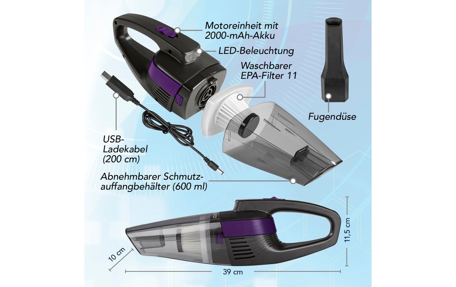 CLEANmaxx Aspirateur à main sans fil »Akku-Handsauger«