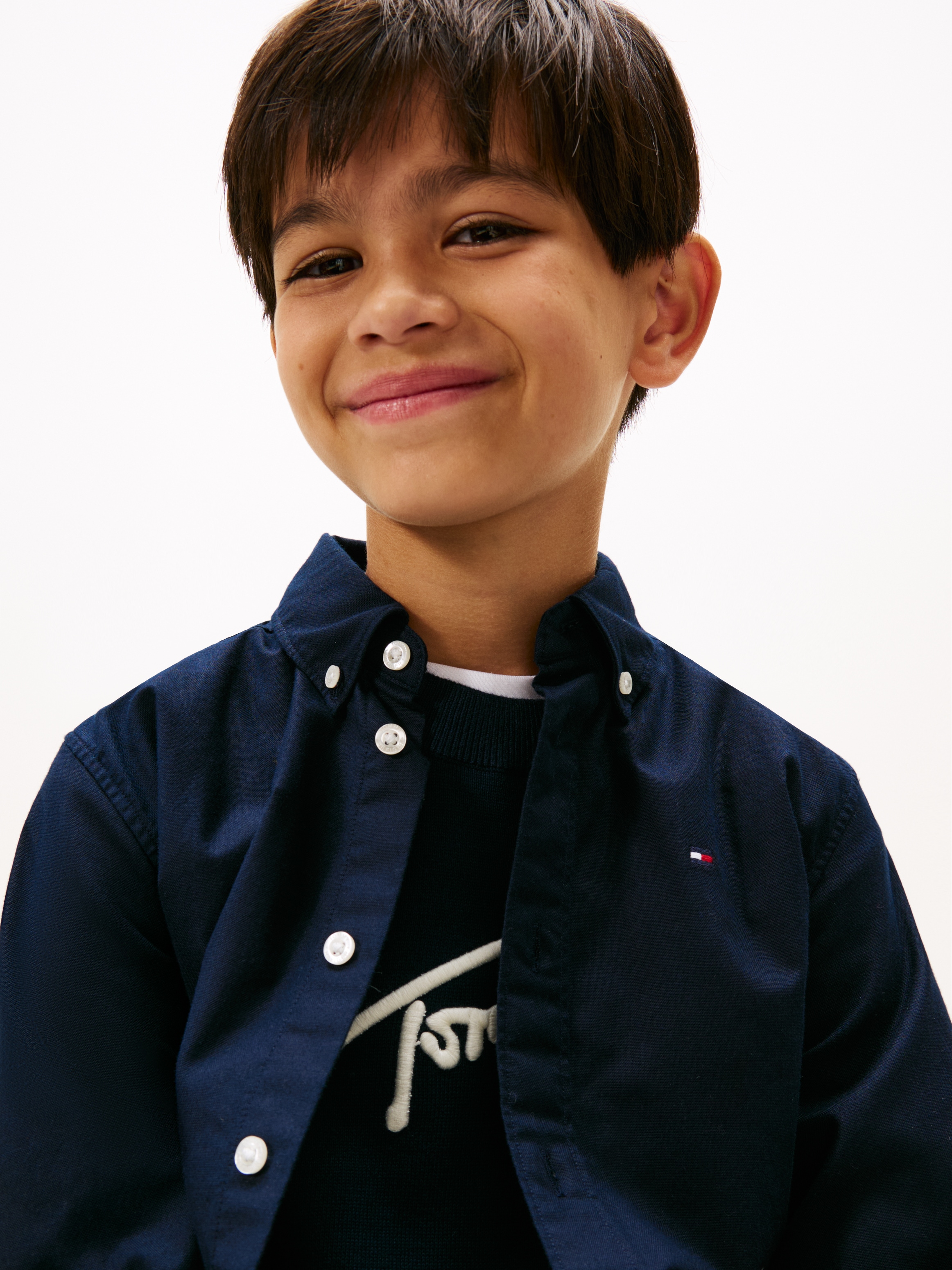 Tommy Hilfiger Chemise à manches longues Kinder bis 16 Jahre mit Button-Down-Kragen
