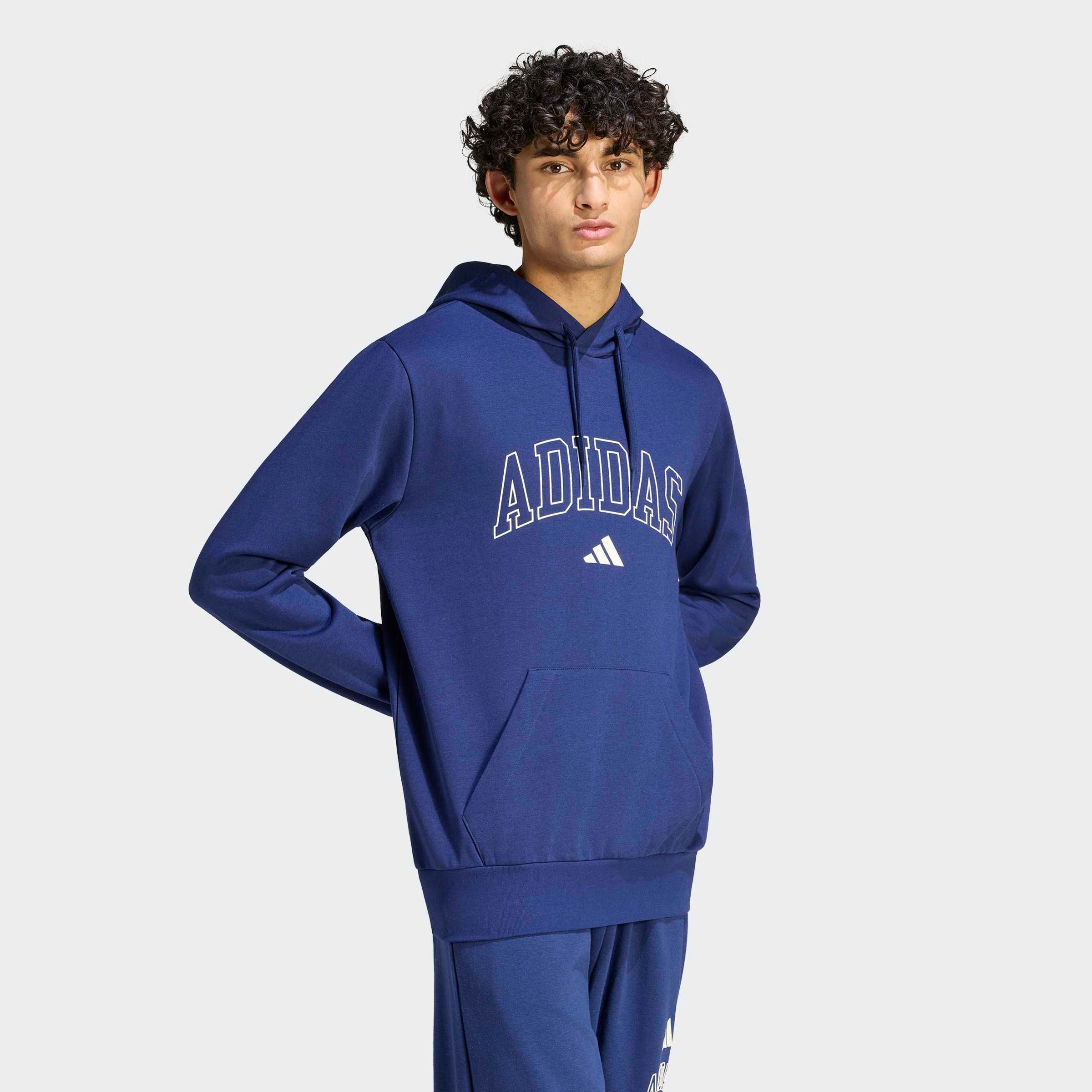 Image of adidas Sportswear Kapuzensweatshirt "COLLEGIATE SCRIPT GRAFIK HOODIE", mit Kapuze und Kordel, in normaler Länge