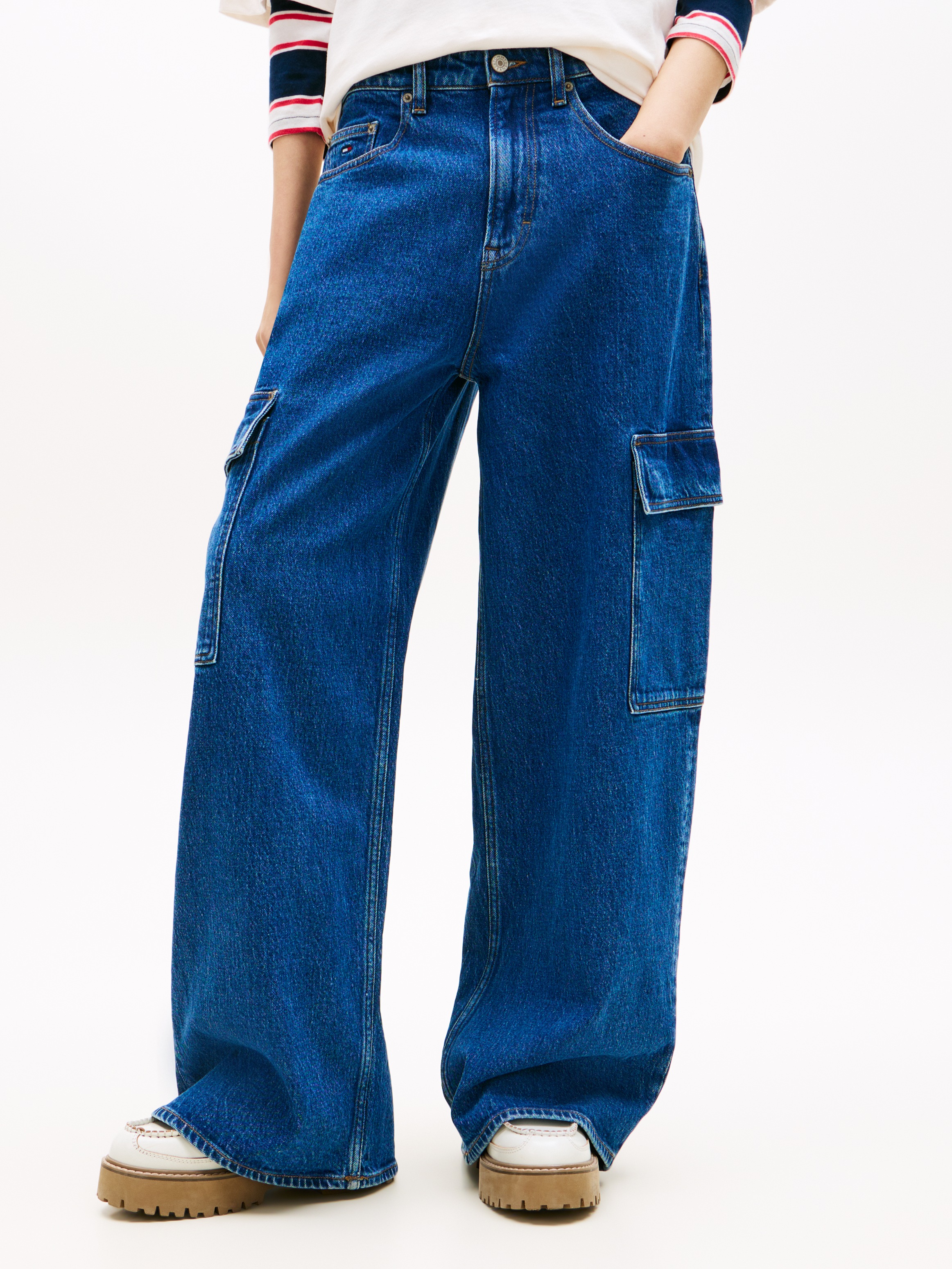 Image of Tommy Jeans Loose-fit-Jeans "CHARLIE MR LOOSE WD CARGO BJ4133" mit Cargotaschen, Mid Waist