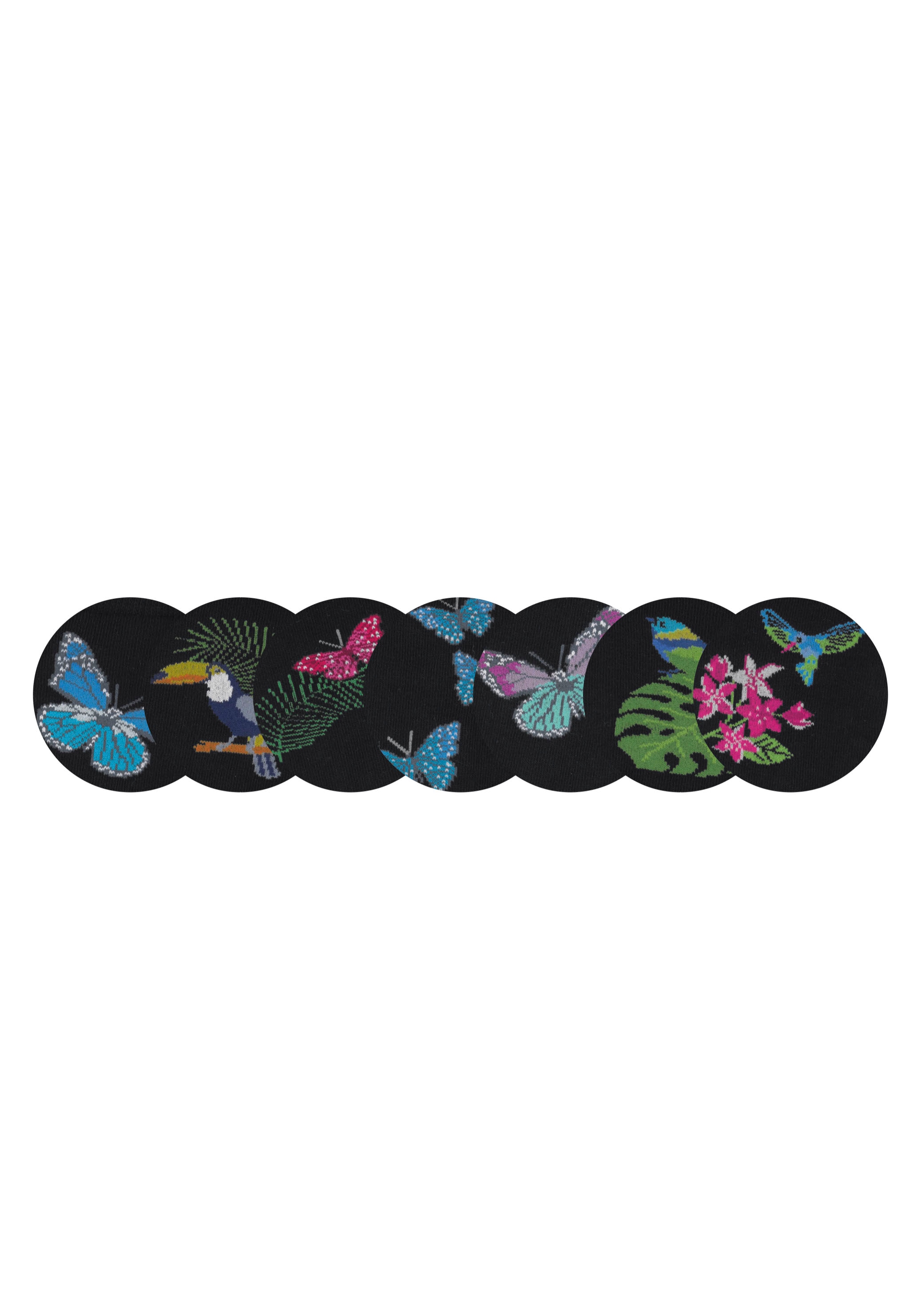 H.I.S Socken, (Packung, 7 Paar), mit Schmetterlings- und Vogelmotiven