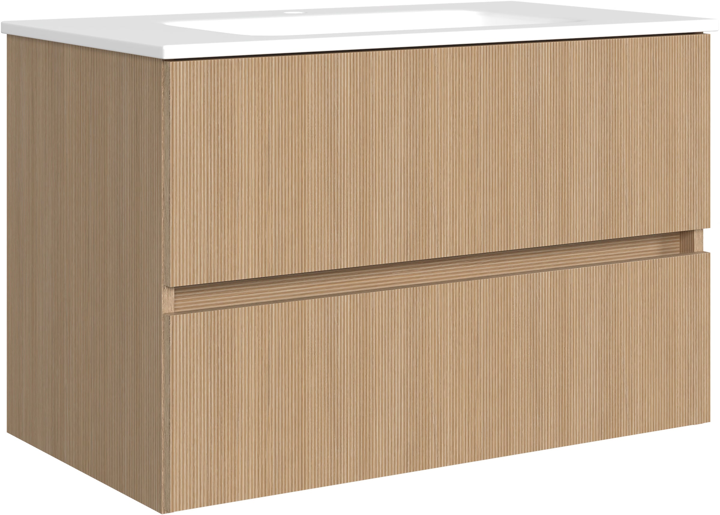 Image of welltime Waschtisch "EIXO, 2 Metall-Vollauszüge mit Softclose, Mineralguss-Auflagebecken"