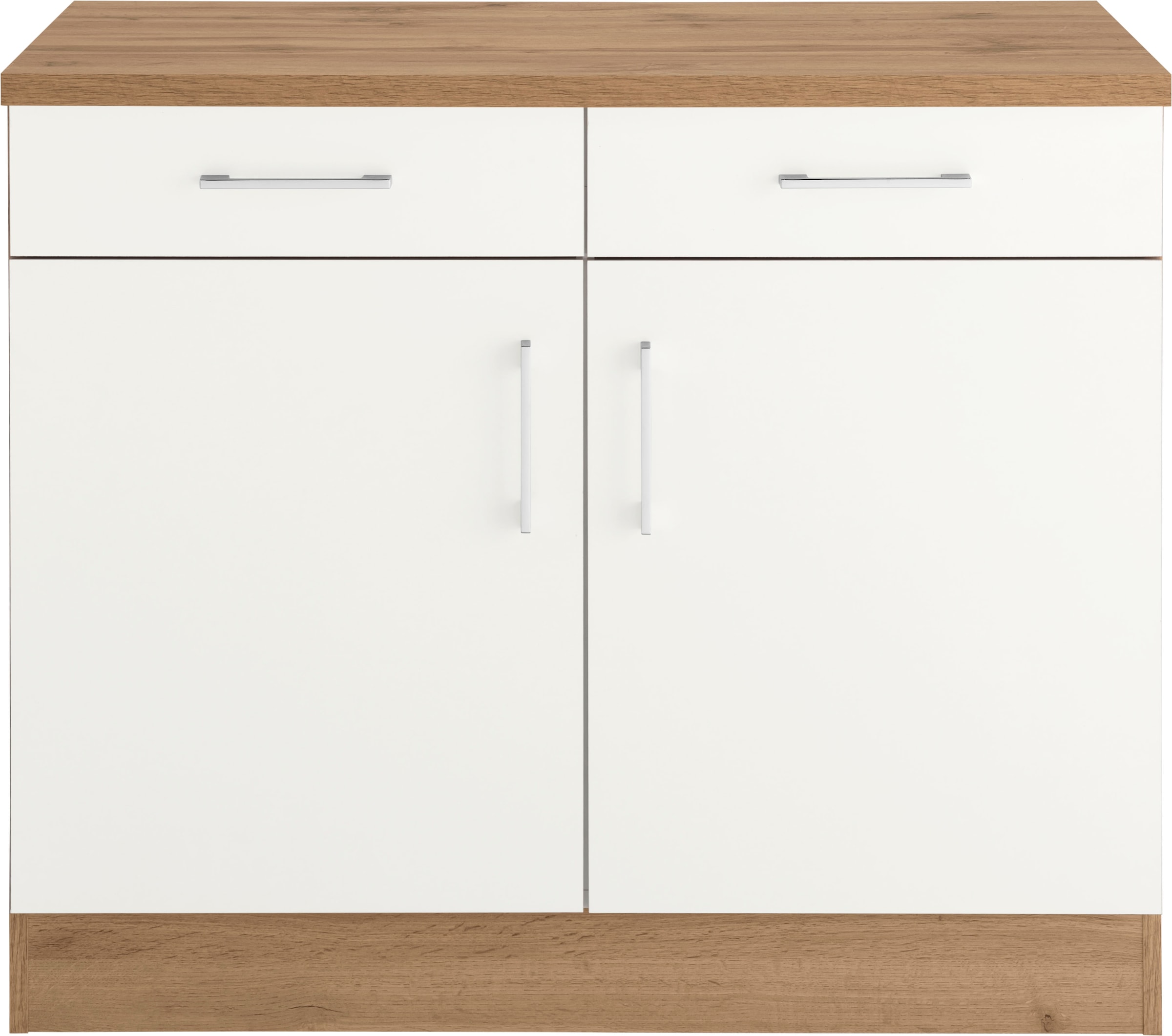 KOCHSTATION Armoire basse »KS-Colmar« 100 cm, avec poignée en métal, pour beaucoup de rangement