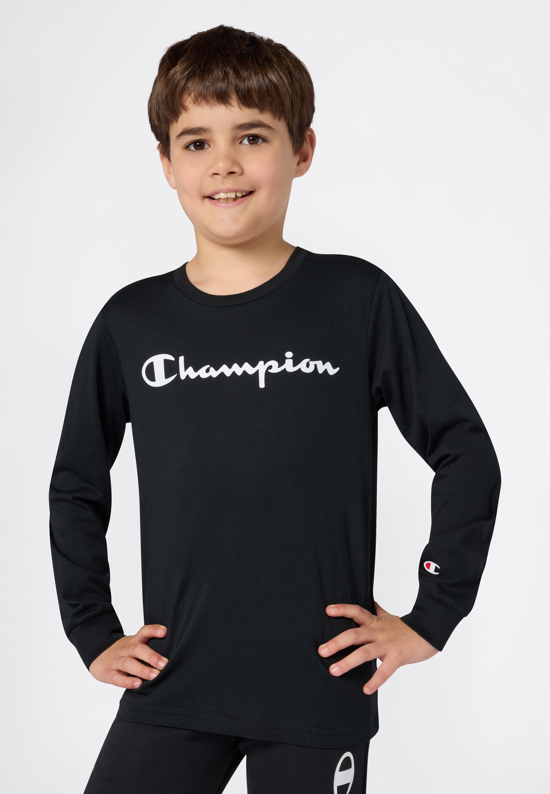 Image of Champion Langarmshirt "SPORTWEAR LONG SLEEVE Standard Fit" sportlicher Stil, Langarm, ohne Verschluss, für Kinder