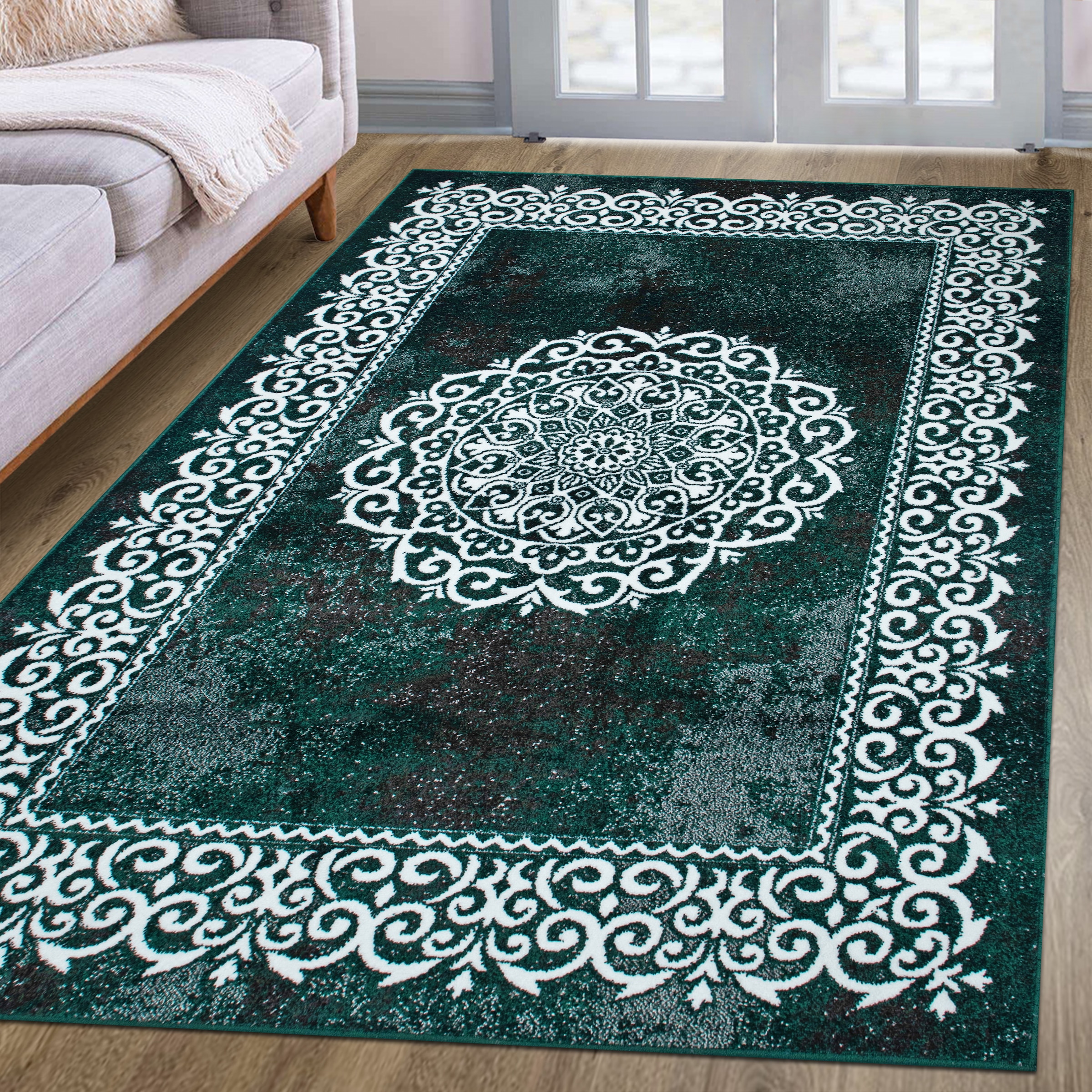 my home Tapis »Dafna« Rectangulaire 9 mm Höhe Orient-Optik, Vintage Design, Kurzflor, pflegeleicht, dezenter Glanz