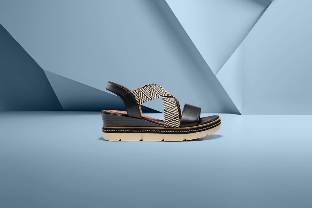 Remonte Sandales compensées  , Riemchensandale, Sommerschuh, Bequemschuh mit Muster