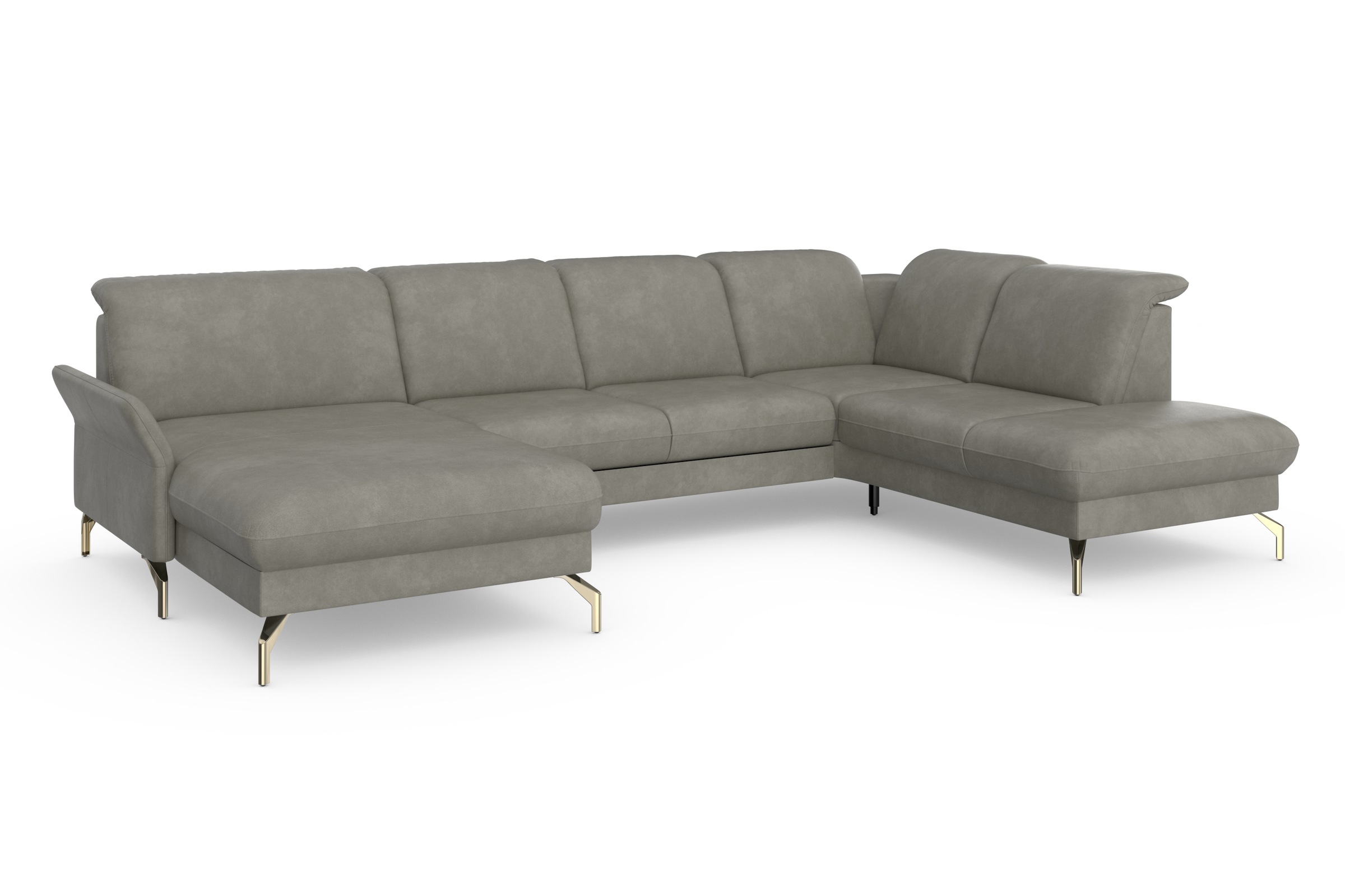 sit&more Wohnlandschaft »Fashion U-Form«, wahlweise mit Kopfteilverstellung, Vorziehsitz, motorisch, Nickelfüsse