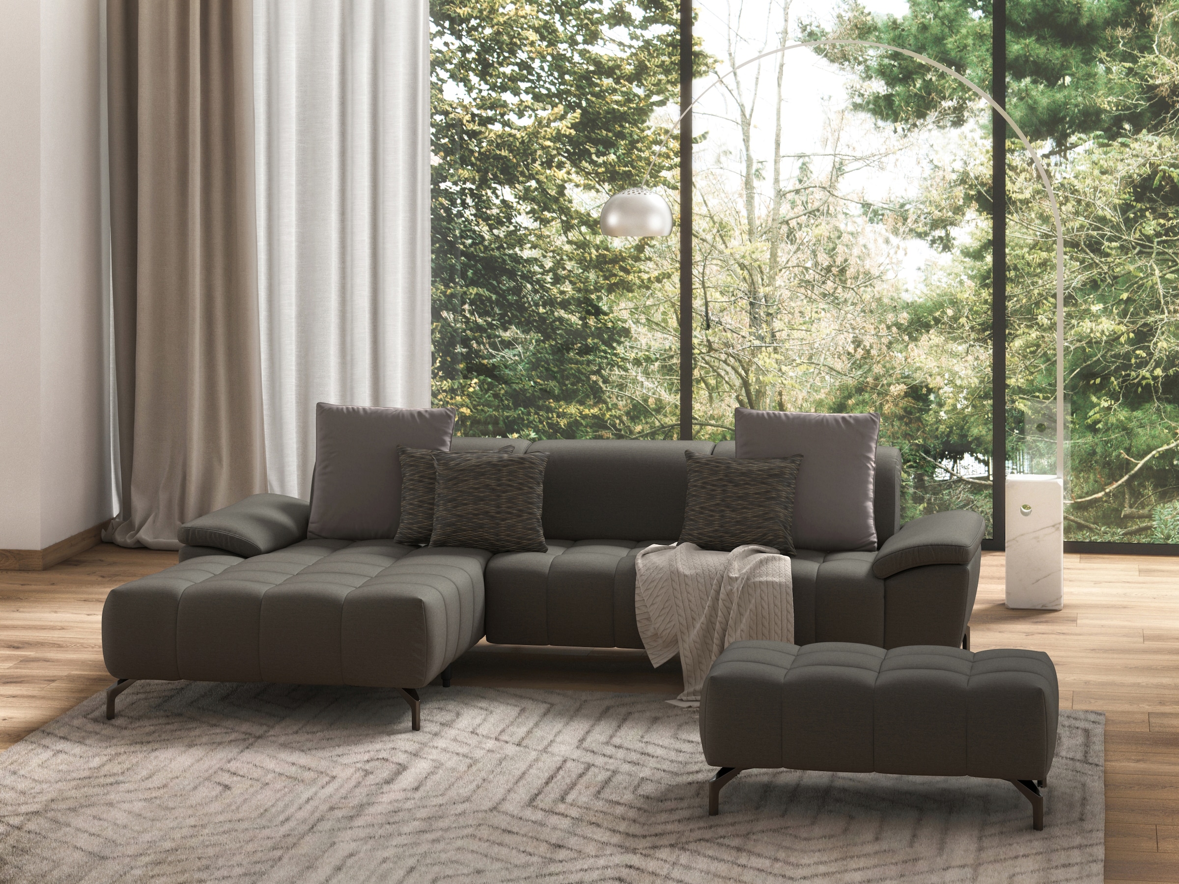 sit&more Ecksofa »Cool L-Form«, wahlweise mit Kopfteilverstellung und Vorziehsitz, motorisch