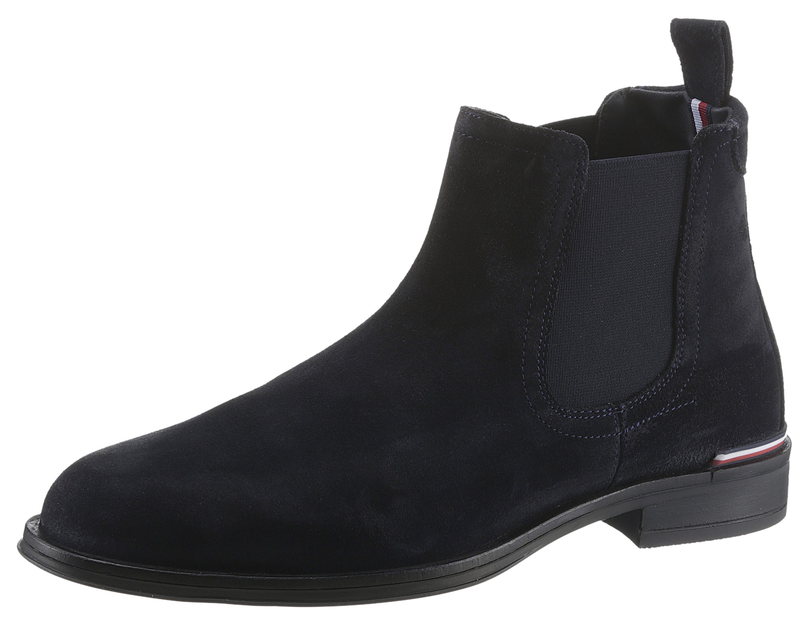 Chelseaboots »CORE RWB HILFIGER SUEDE CHELSEA«, mit Streifen in der Ferse