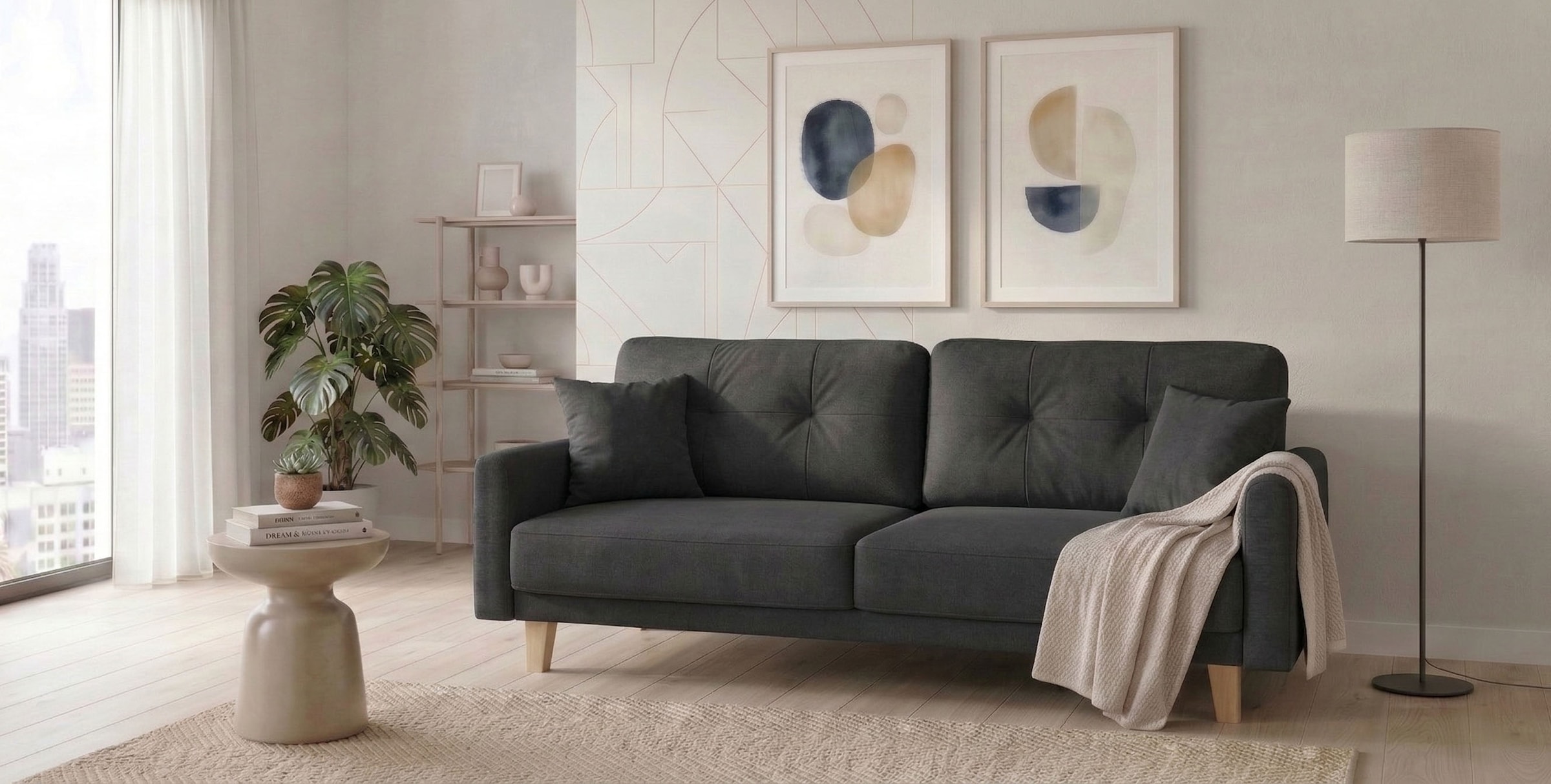Home affaire 3-Sitzer »TRIPLO optionale Schlafsofa mit Bettkasten, Masse B/T/H: 215/100/89 cm« Wahlweise Bettfunktion - Liegefläche 145x191 cm, Rücken-, Zierkissen