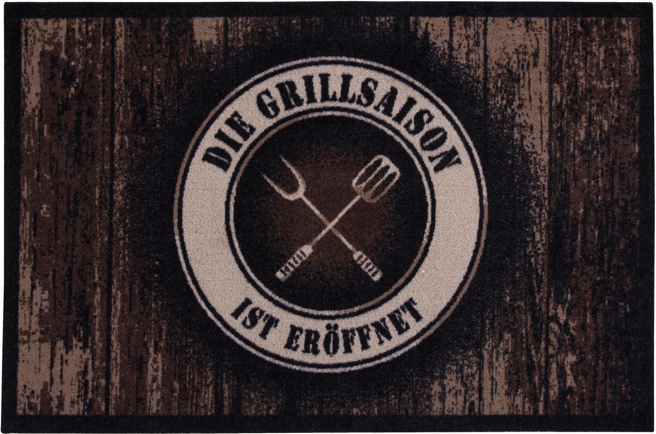 Image of Andiamo Fussmatte »BBQ Grillsaison«, rechteckig, 3 mm Höhe, Schmutzfangmatte, Grillmatte bzw. Grillunterlage ideal als Bodenschutz, In- und Outdoor geeignet bei Ackermann Versand Schweiz