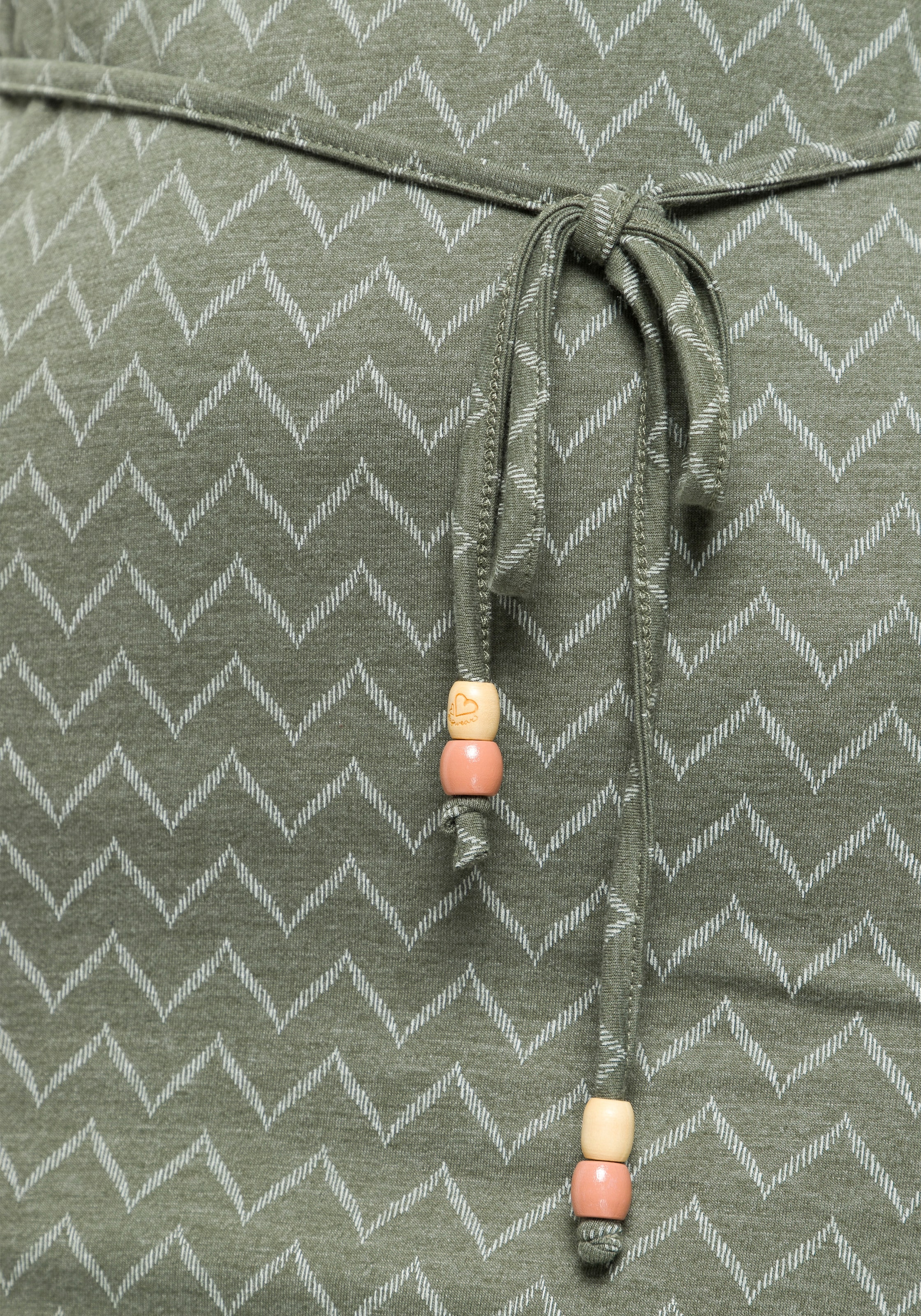Ragwear Jerseykleid »SOHO LONG ZIG ZAG O«, (2 tlg., mit Bindegürtel), mit Zig Zag Allover-Druck
