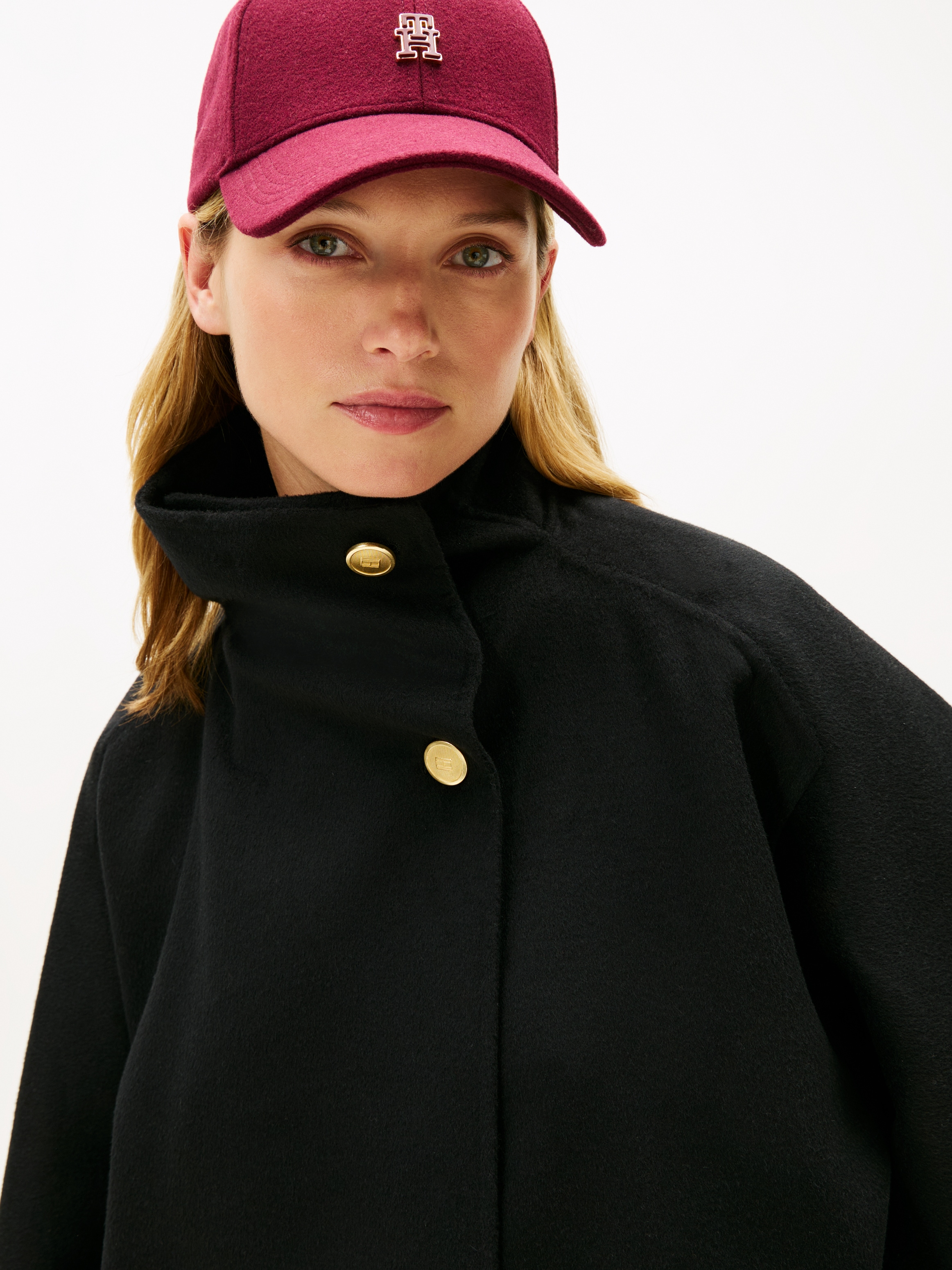 Tommy Hilfiger Manteau court »DF WOOL GB FUNNEL NK COAT« mit Wolle