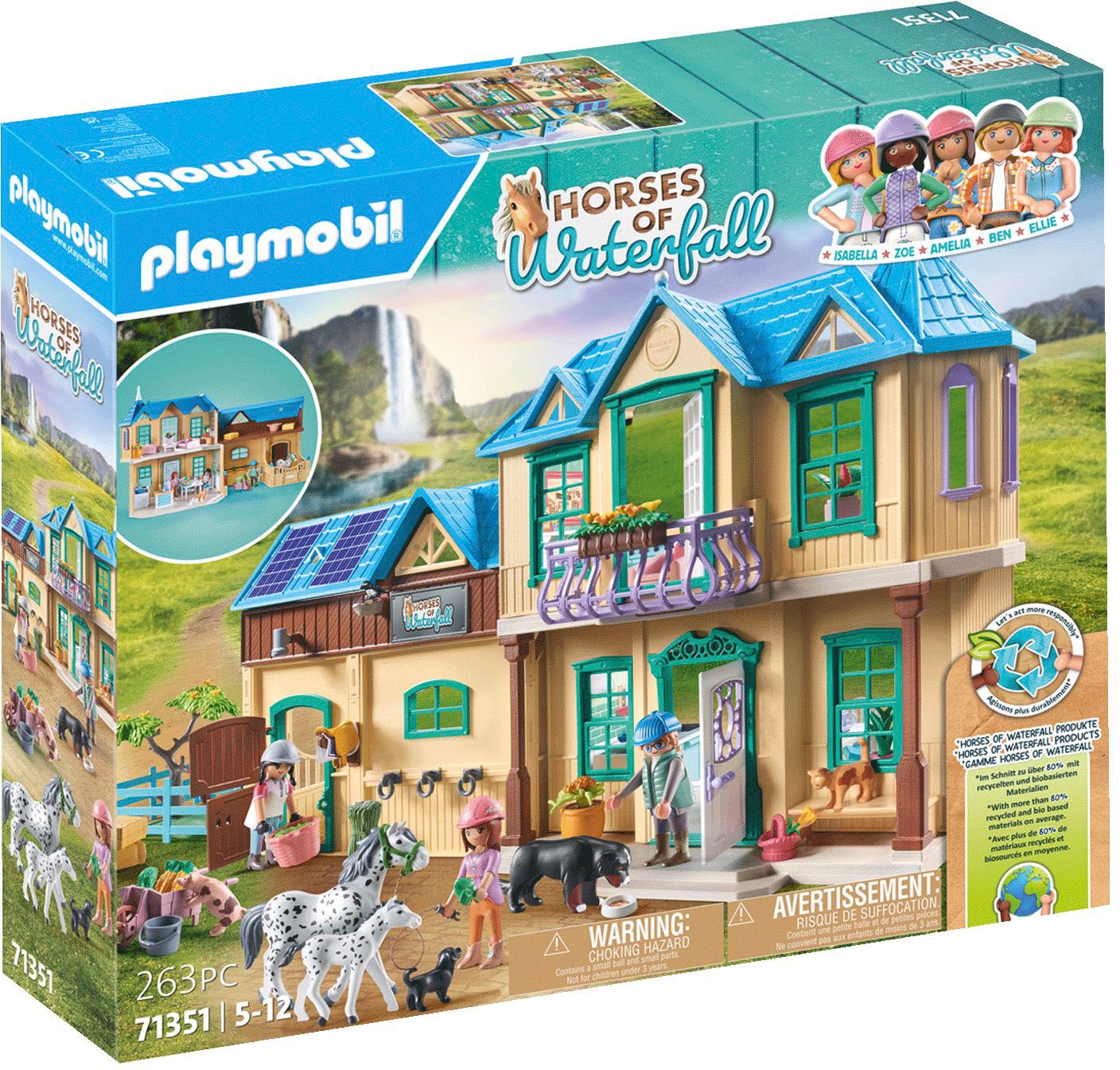 Konstruktions-Spielset »Waterfall Ranch (71351), Horses of Waterfall«, (263 St.)