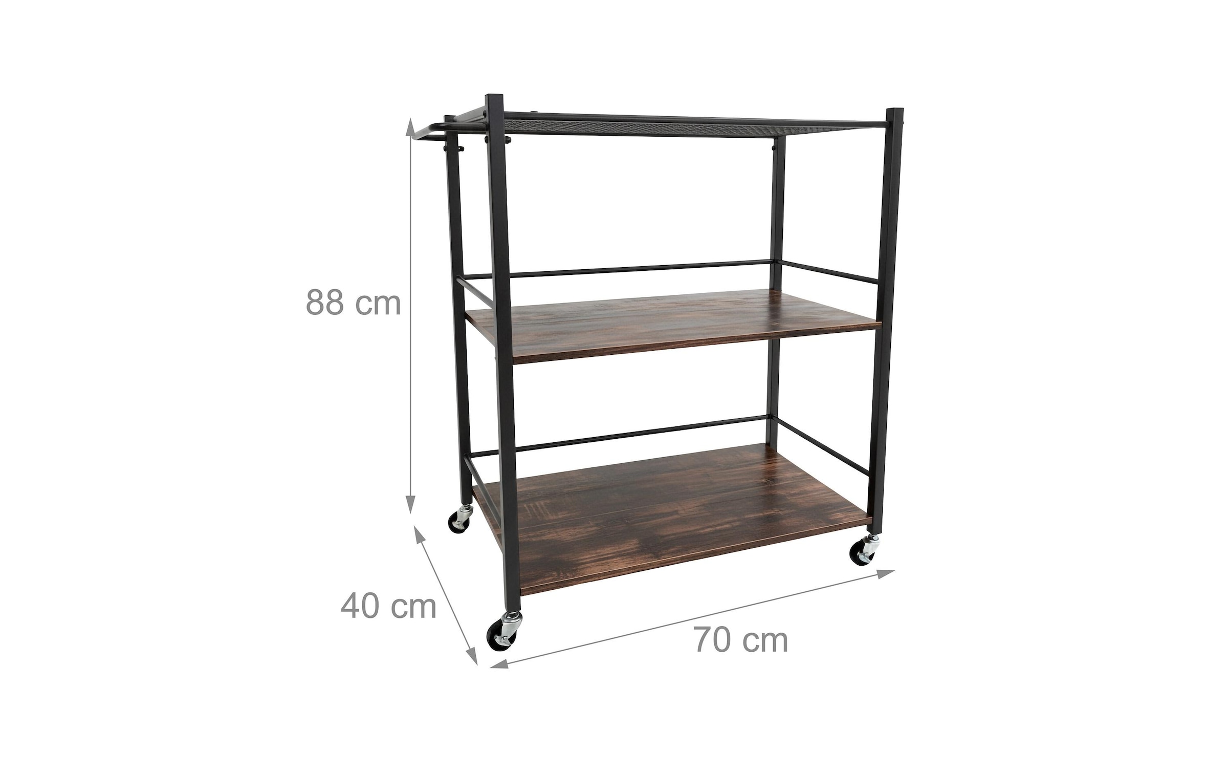 relaxdays Chariot de service »im Industrial-Style 70 x 88 cm«