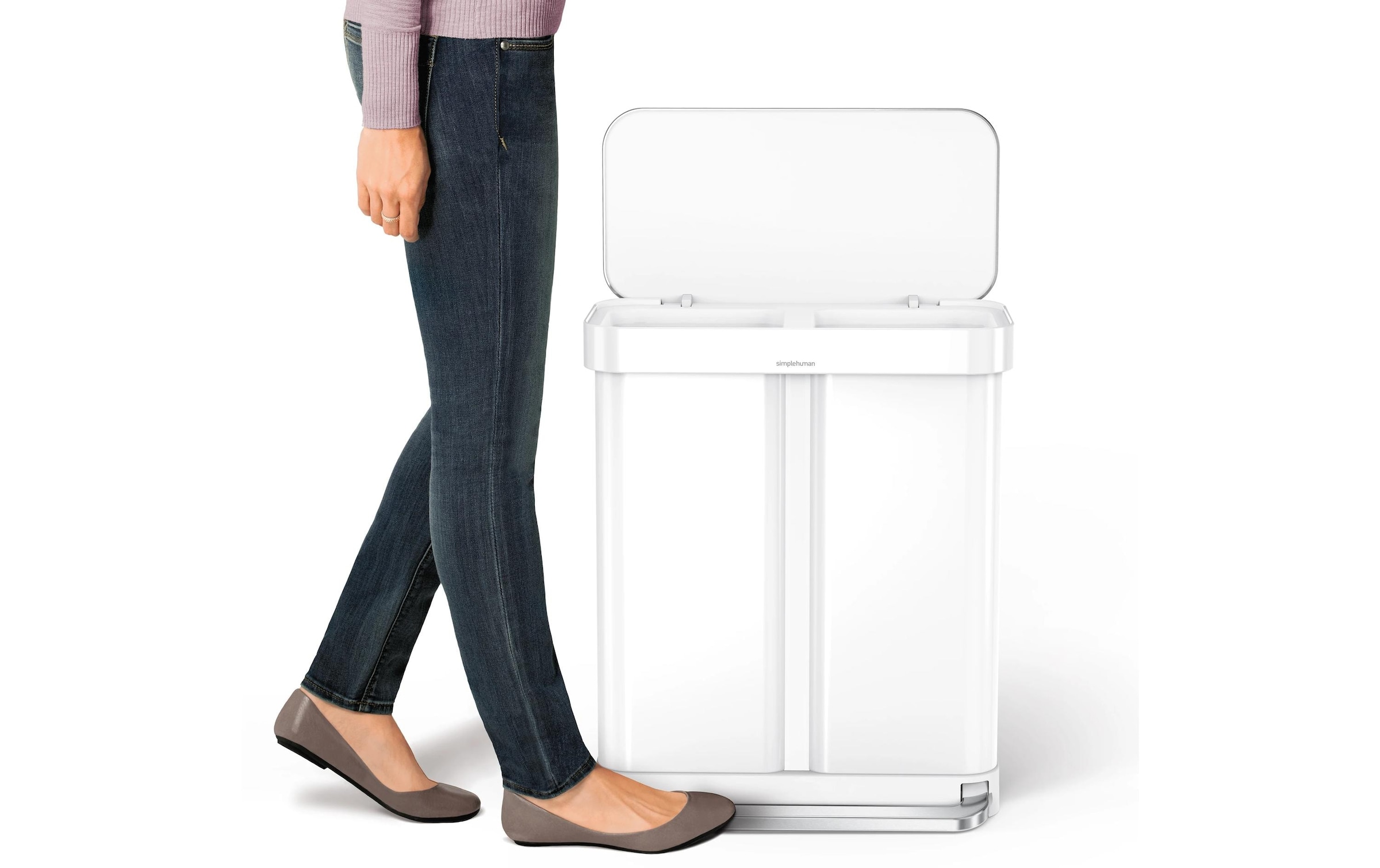 simplehuman Poubelle »Step Can 34+24 l« 2 Behälter