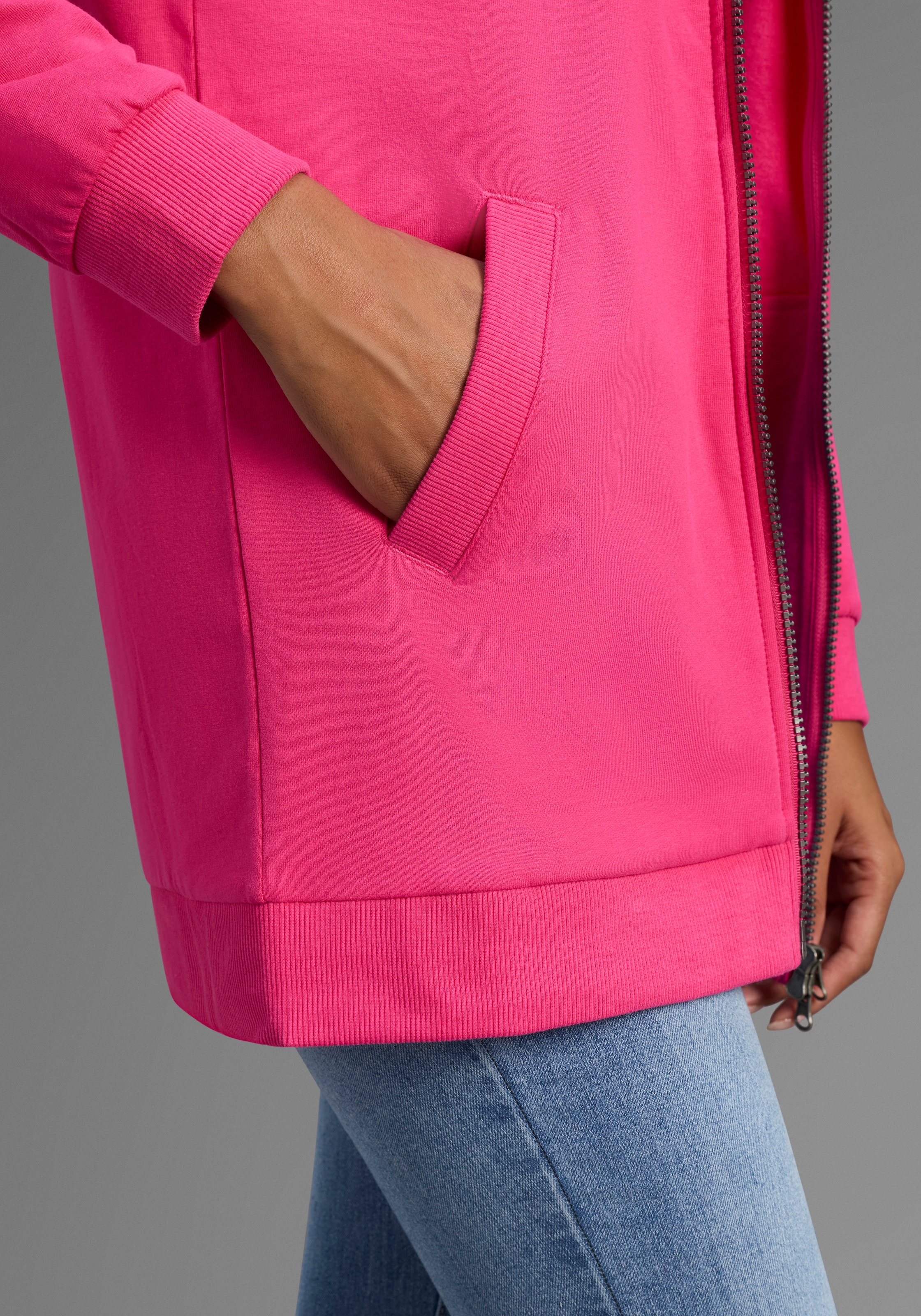 Flashlights Veste sweat in langer Form mit Zipper