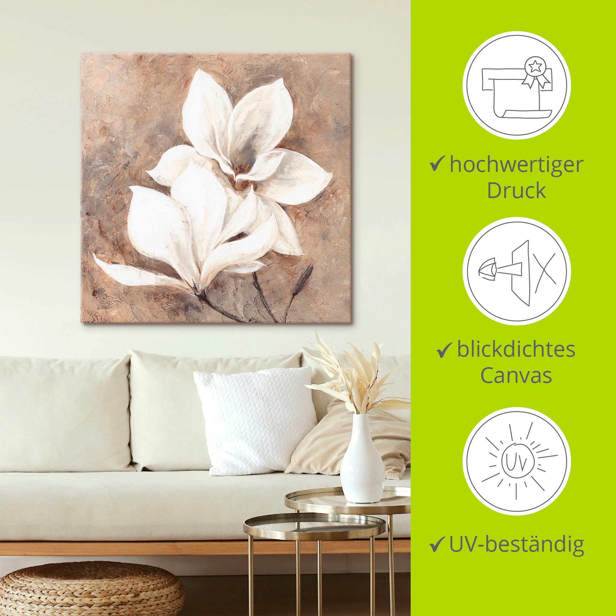 Artland Wandbild »Klassische Magnolien«, Blumen, (1 St.), als Alubild, Outdoorbild, Leinwandbild, Poster, Wandaufkleber