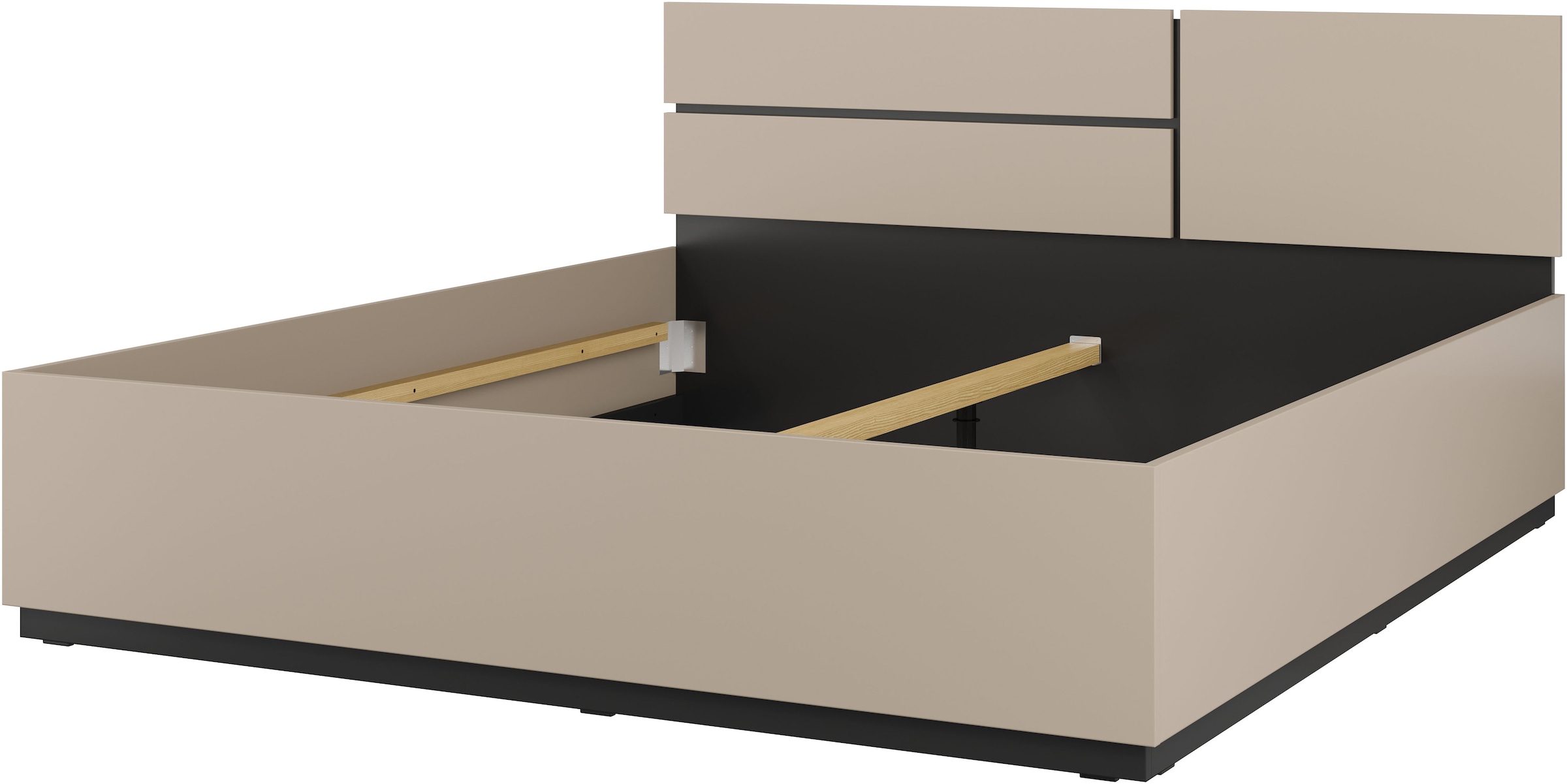 GOODproduct Schlafzimmer-Set »Cross, moderne, grifflose Optik, FSC-zertifiziert« Bett 180x200cm, 2 Nachtkommoden, Schrank 2-oder 4-türig, 4 Stk. tlg. Komplettschlafzimmer-Set