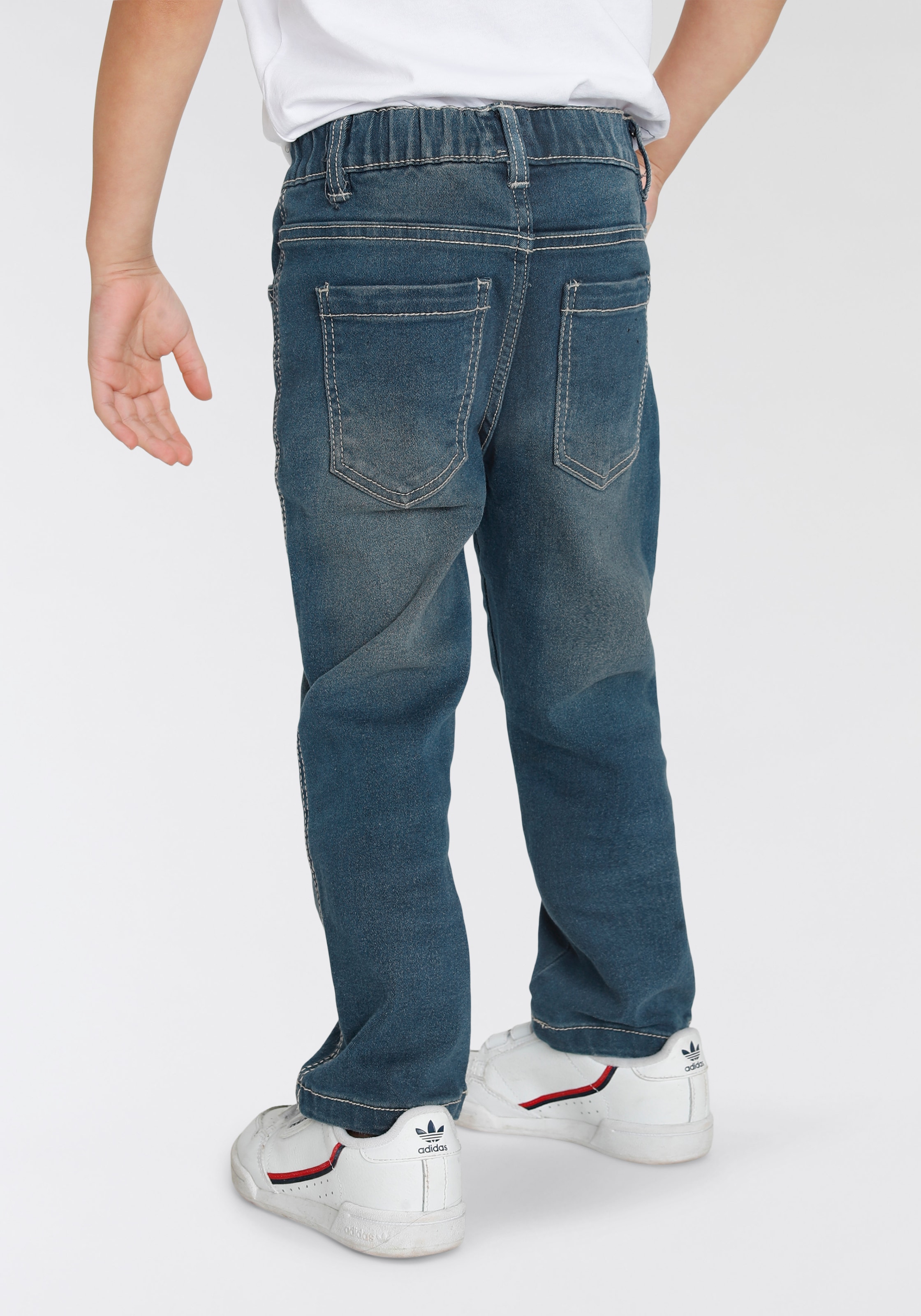 KIDSWORLD Schlupfjeans », Stretch-Jeans für kleine Jungen« bequeme Passform,  gerade Beinform,  mit Gummizug im Bund
