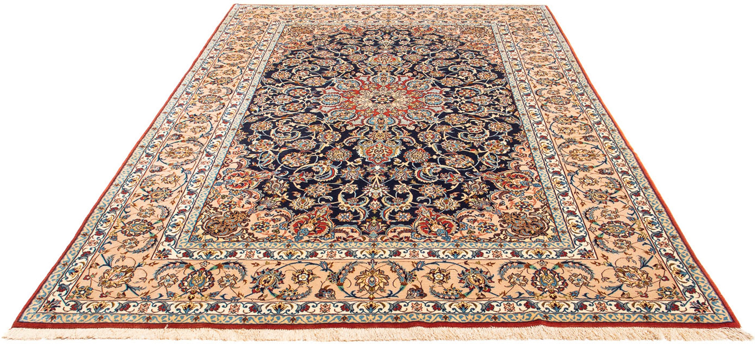 Image of morgenland Orientteppich »Perser - Isfahan - Premium - 300 x 200 cm - dunkelblau«, rechteckig, 6 mm Höhe, Wohnzimmer, Handgeknüpft, Einzelstück mit Zertifikat bei Ackermann Versand Schweiz