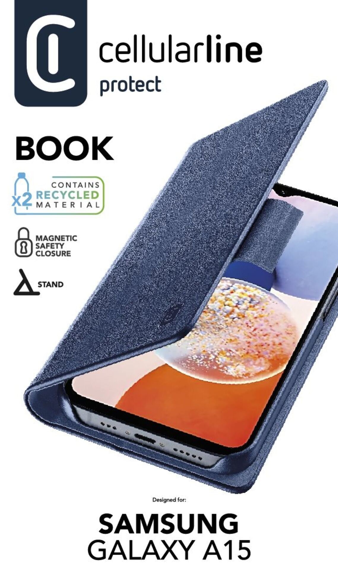 Cellularline Flip Case »Book Case für Samsung Galaxy A15 5G« Bookcover, Schutzhülle, Smartphonehülle, stossfest