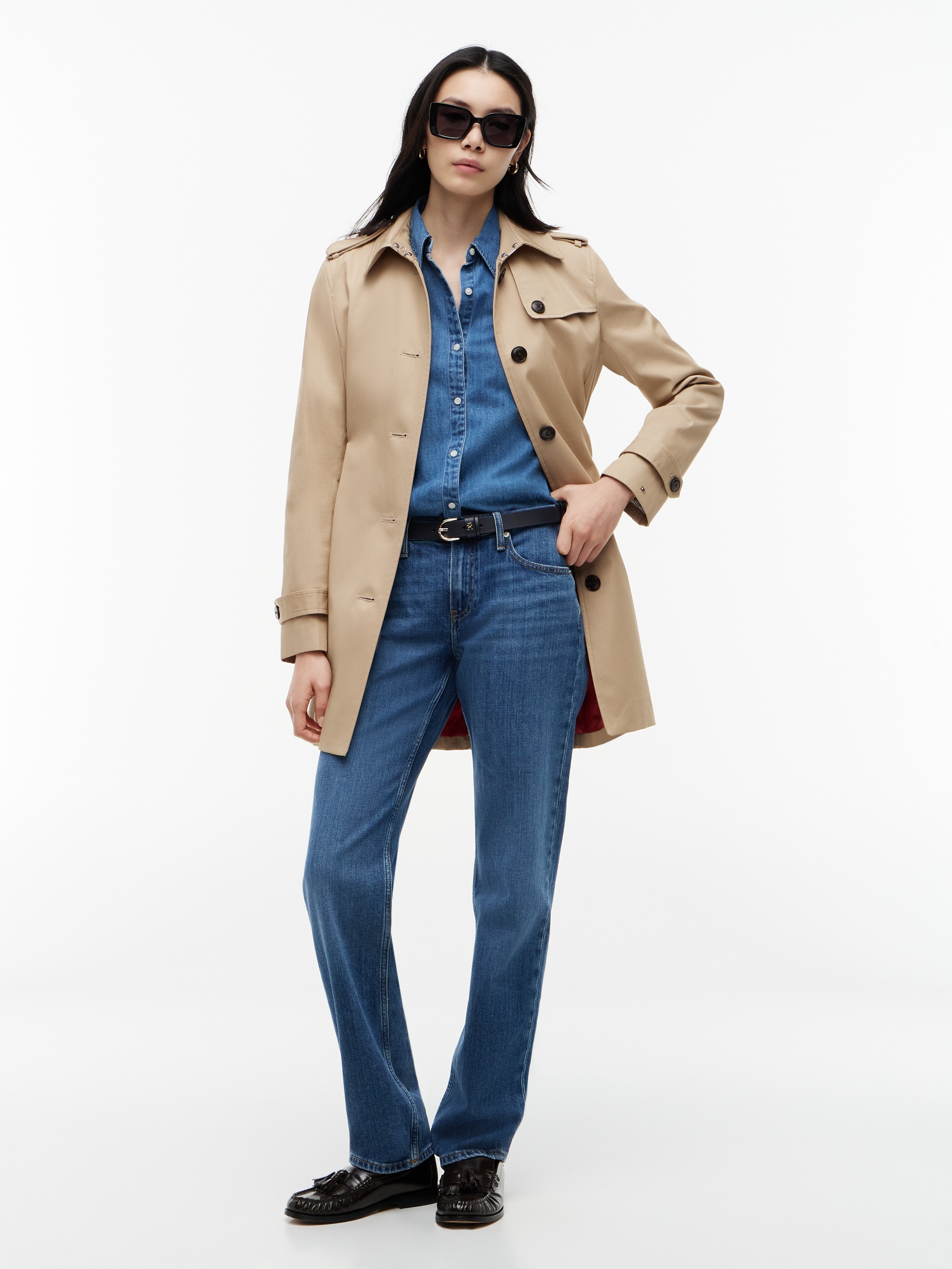 Tommy Hilfiger Langjacke »HERITAGE SINGLE BREASTED TRENCH« mit den typischen Trenchcoat-Details