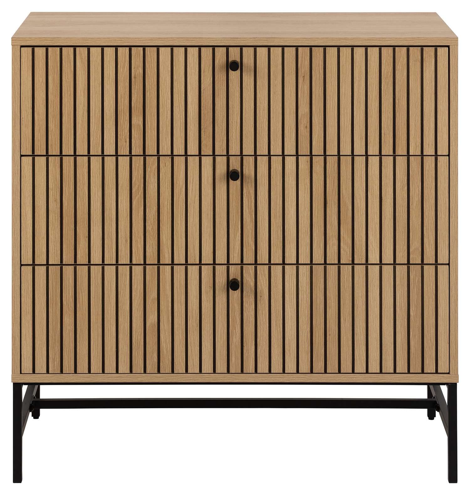 ACTONA GROUP Buffet »Albany« aspect chêne, façade à lamelles, 3 tiroirs, L: 80,6 cm