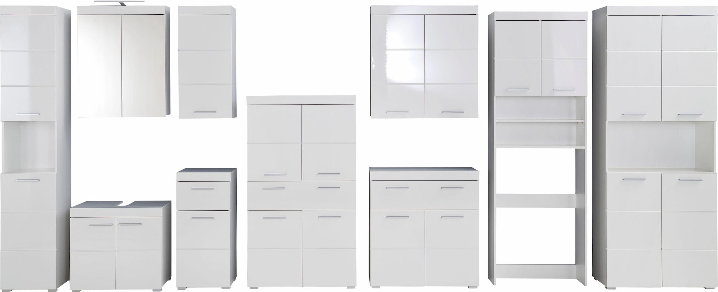 welltime Waschmaschinenumbauschrank »Avena« Waschmaschinenüberbau mit 2 Fächern - (B/T/H) 63/24/187 cm