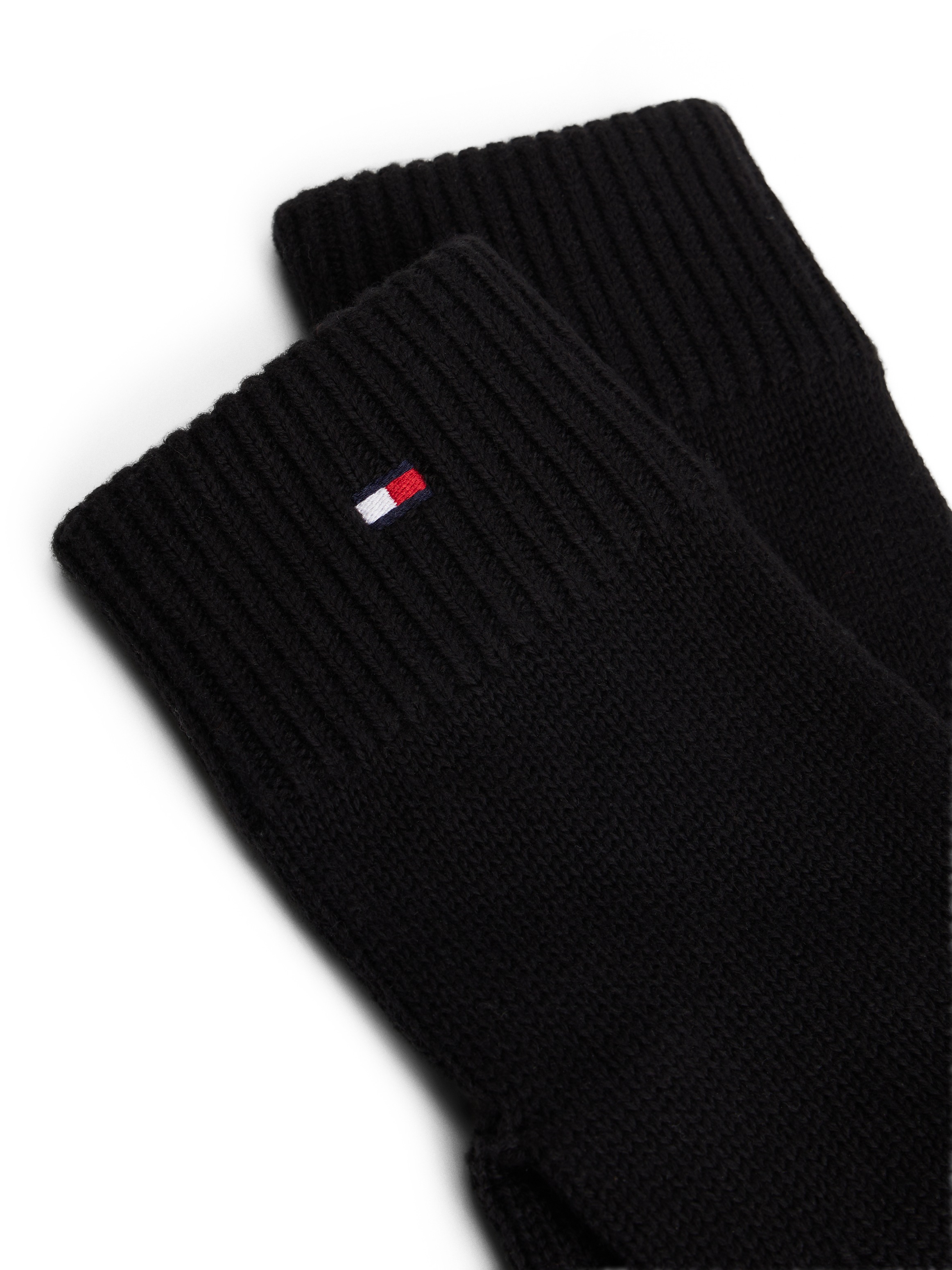 Tommy Hilfiger Gants tricotés »ESSENTIALS FLAG GLOVES« avec broderie du logo