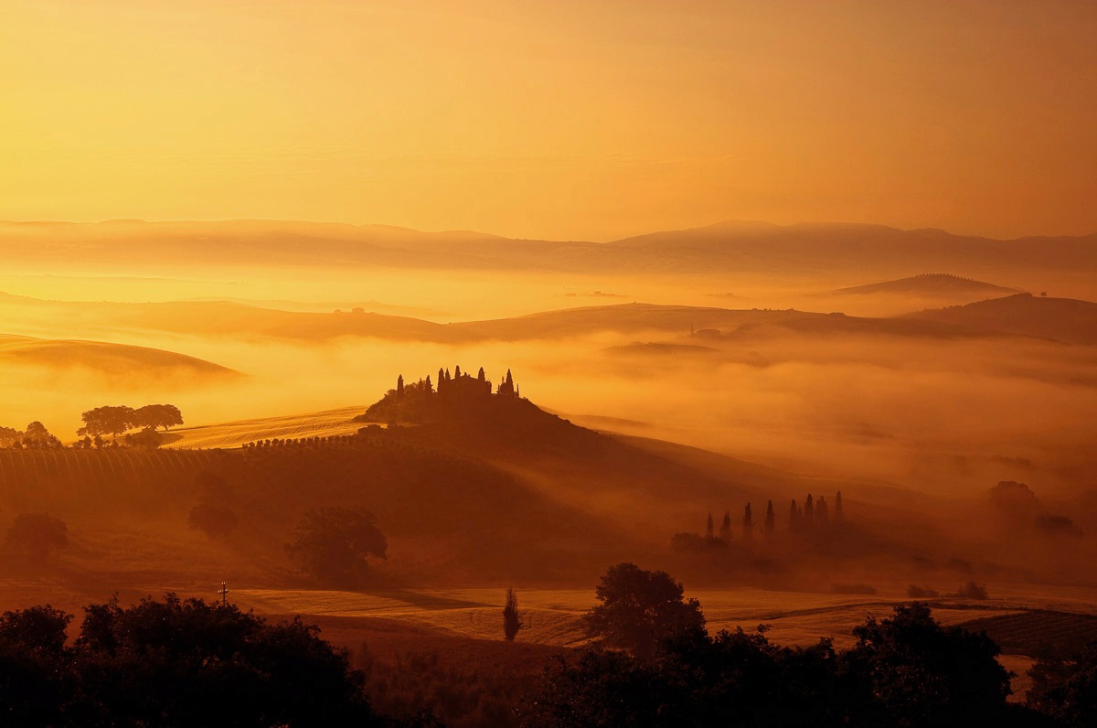 Image of Papermoon Fototapete »Landschaft bei Sonnenuntergang«, Vliestapete, hochwertiger Digitaldruck, inklusive Kleister bei Ackermann Versand Schweiz