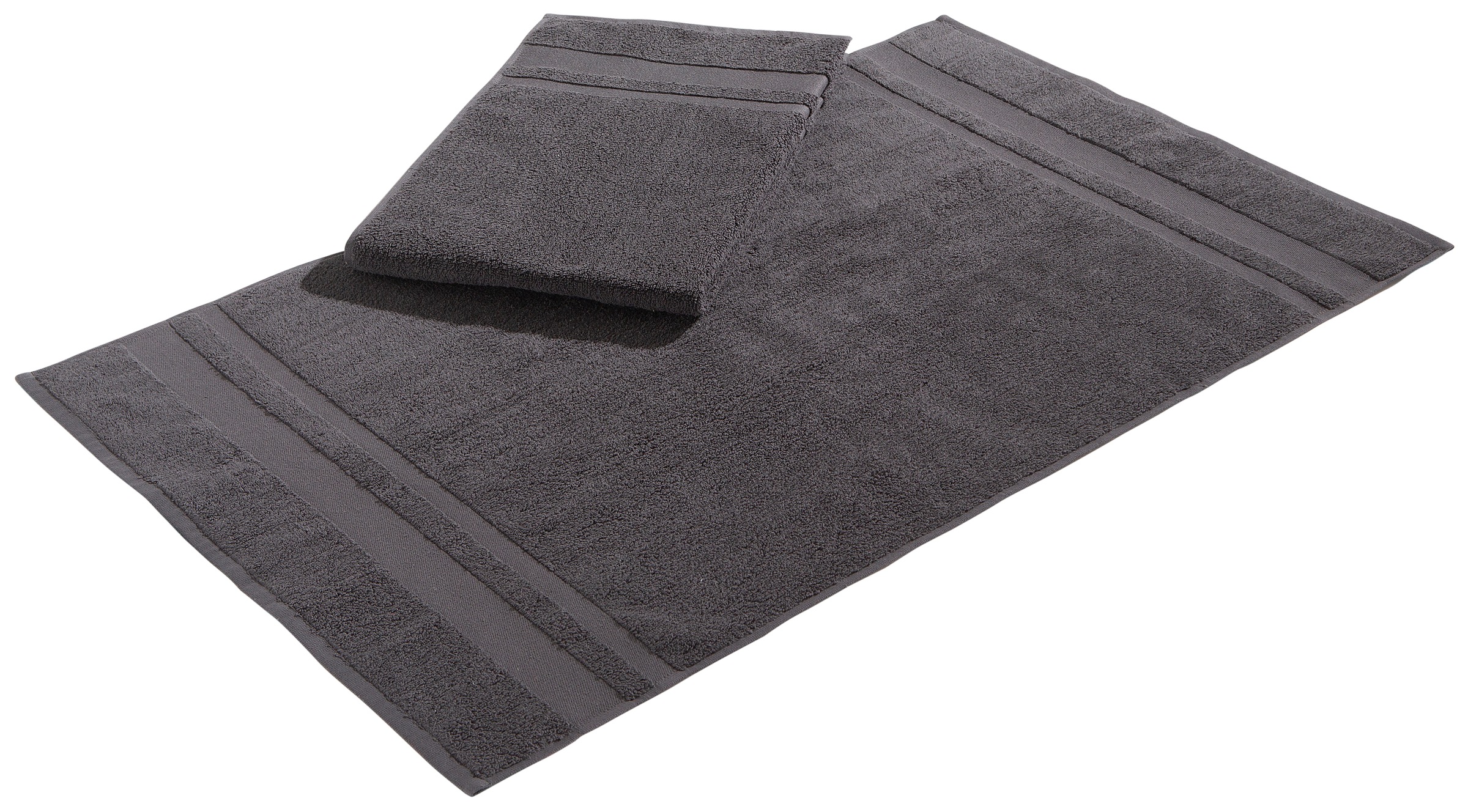 Image of GOODproduct Badematte "Vanessa, 2 tlg. Hotelmatten-Set, 50x70cm" Höhe 4 mm beidseitig nutzbar schnell trocknend strapazierfähig 2-teiliges Set, einfarbig, Badematten Set, Bordüre, 100% Baumwolle