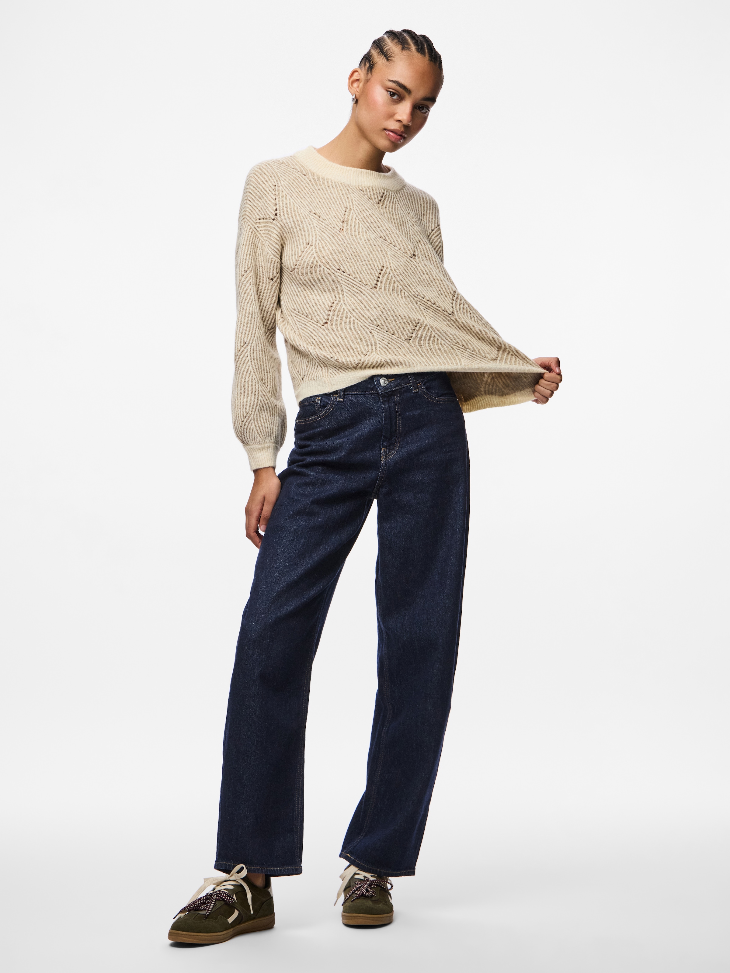 pieces Pull à col rond »PCJENNA LS O-NECK KNIT NOOS BC«
