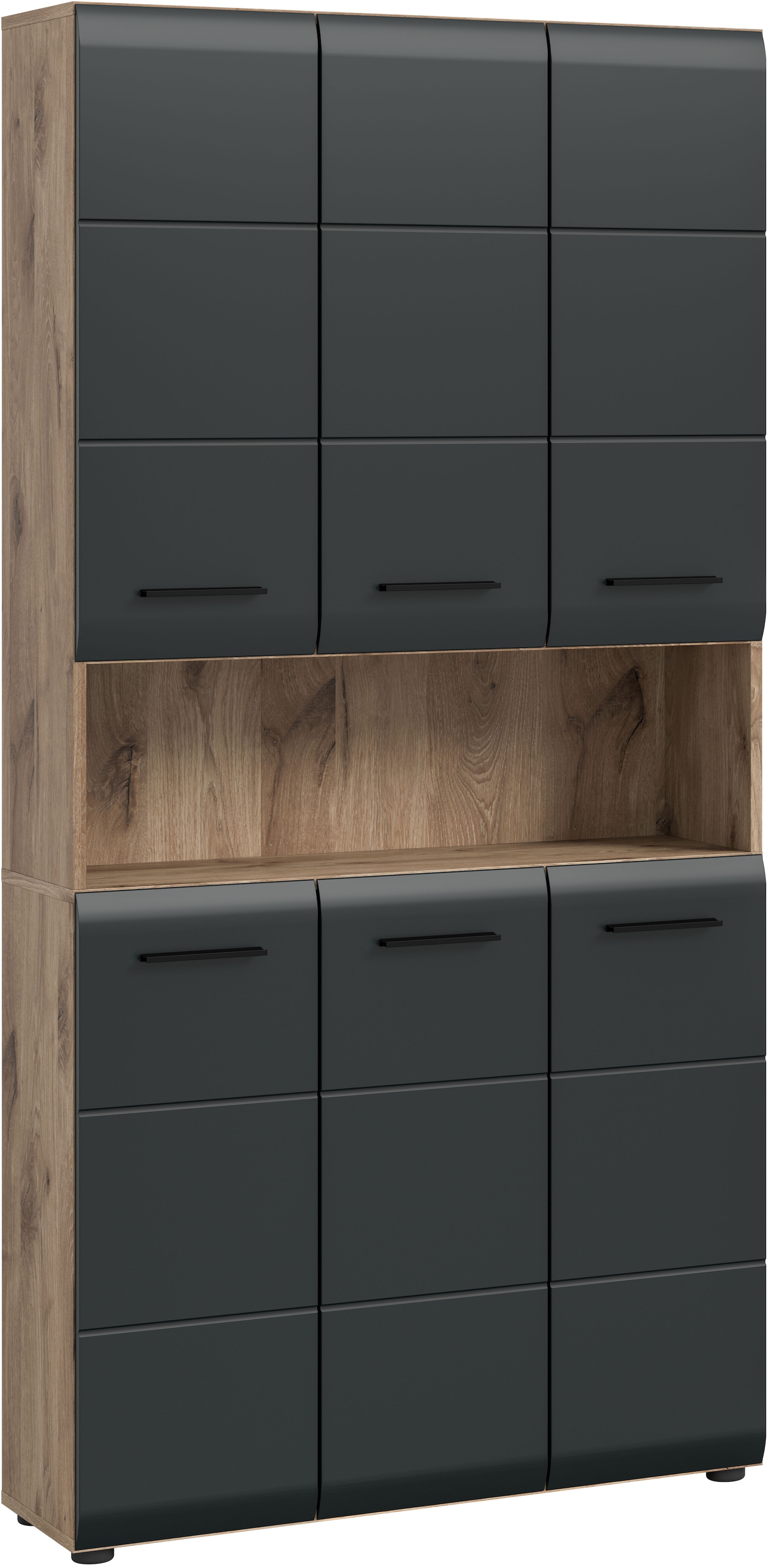 Image of welltime Stauraumschrank 1 Stk. tlg. Florenz, Mehrzweckschrank Nox Oak NB, 90 cm breit