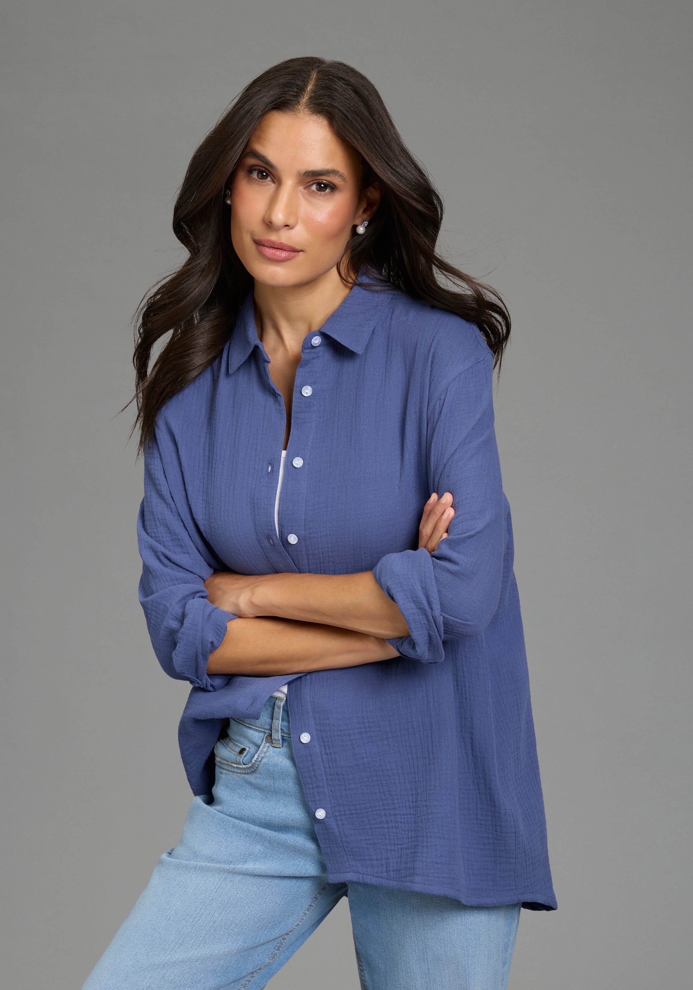 Image of Laura Scott Longbluse in Musselin-Qualität